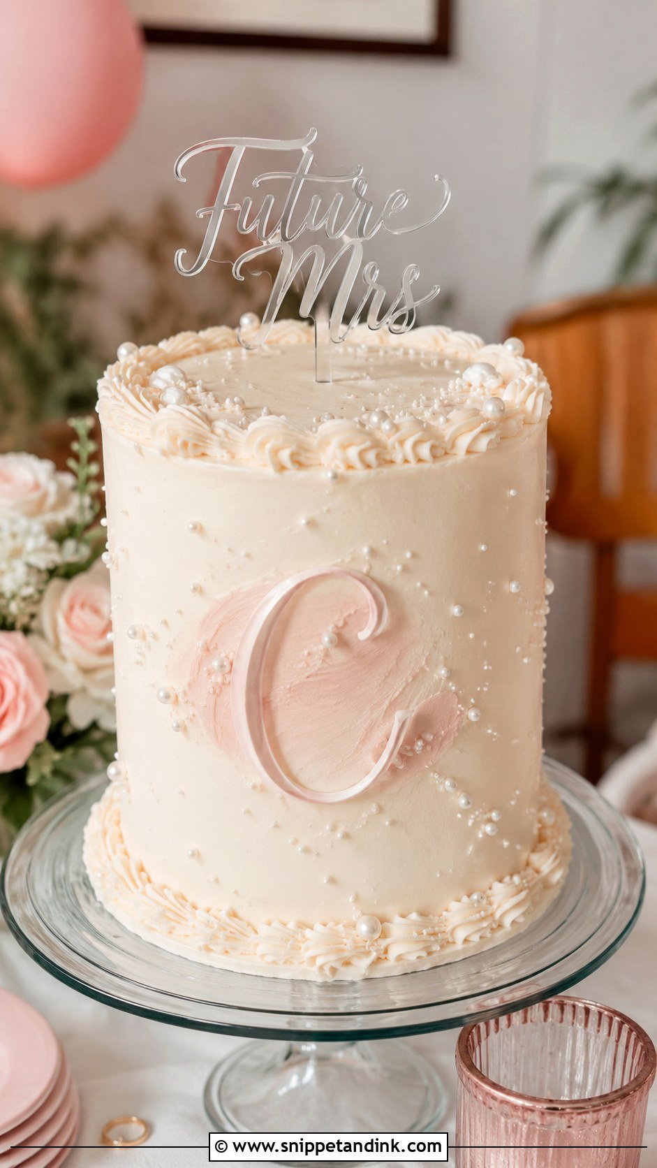 Future Mrs Cake - Snippet and Ink - 20 Bachelorette Cake for Bride