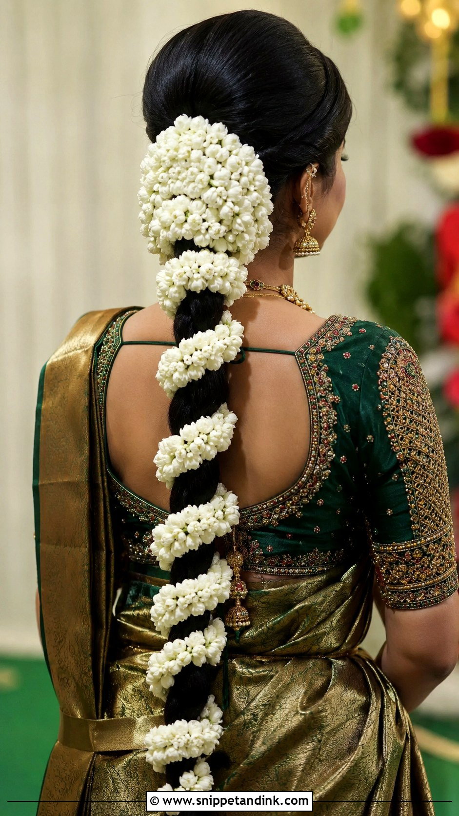 Gajra Braid For Mehendi Bride - Snippet and Ink - 20 Mehendi Brides Braids Hairstyles