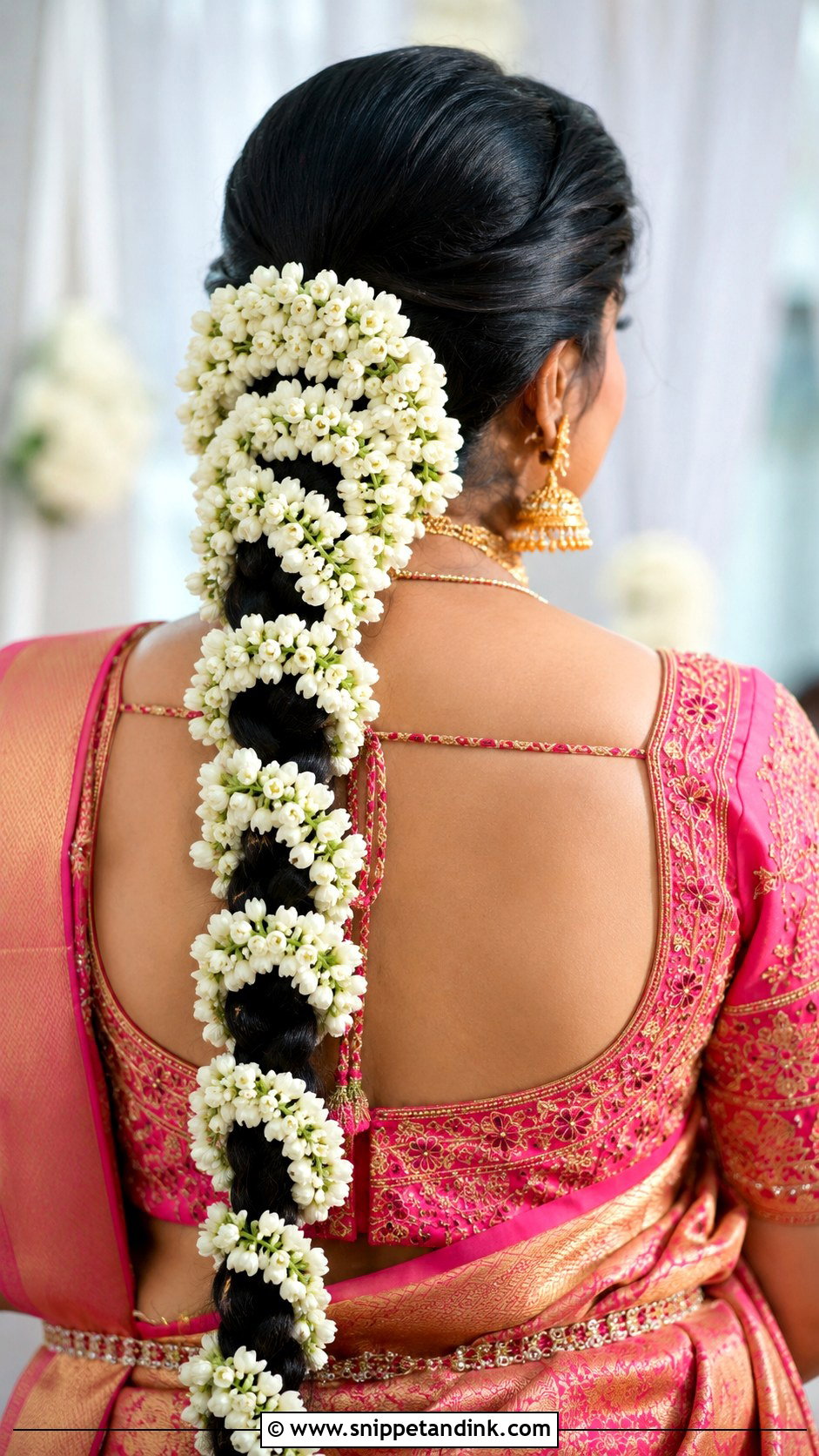 Gajra Braid Hairstyle for Mehndi - Snippet and Ink - 30 Mehndi Hairstyles for Bride