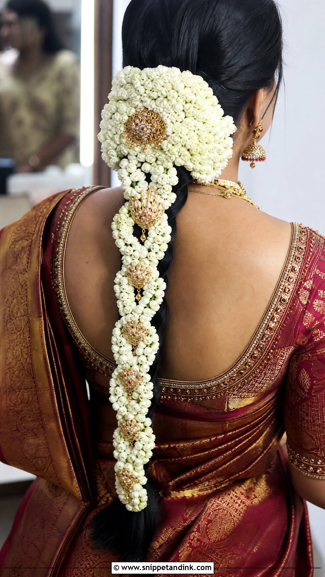 Gajra Braid for Indian Wedding - Snippet and Ink - 20 Indian Hairstyles for Bridal
