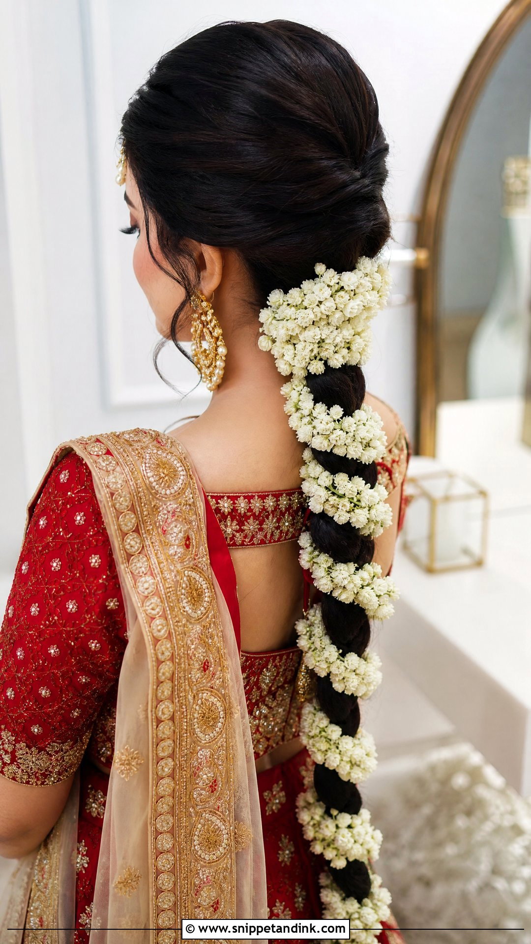 Gajra Bridal Braid - Snippet and Ink - 15 Braided Hairstyles for Indian Bride