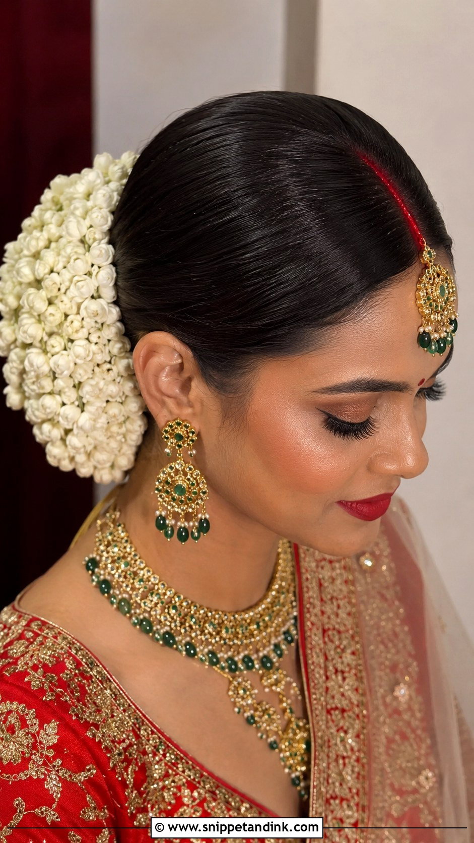 Gajra Bridal Bun - Snippet and Ink - 15 North Indian Bride Hairstyle Ideas