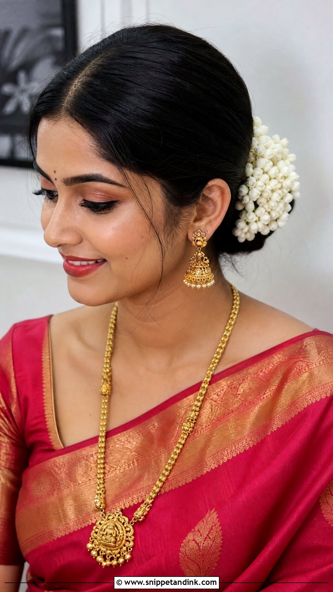 Gajra Bridal Bun - Snippet and Ink - 15 Hair Accessories for Women Indian Wedding Ideas