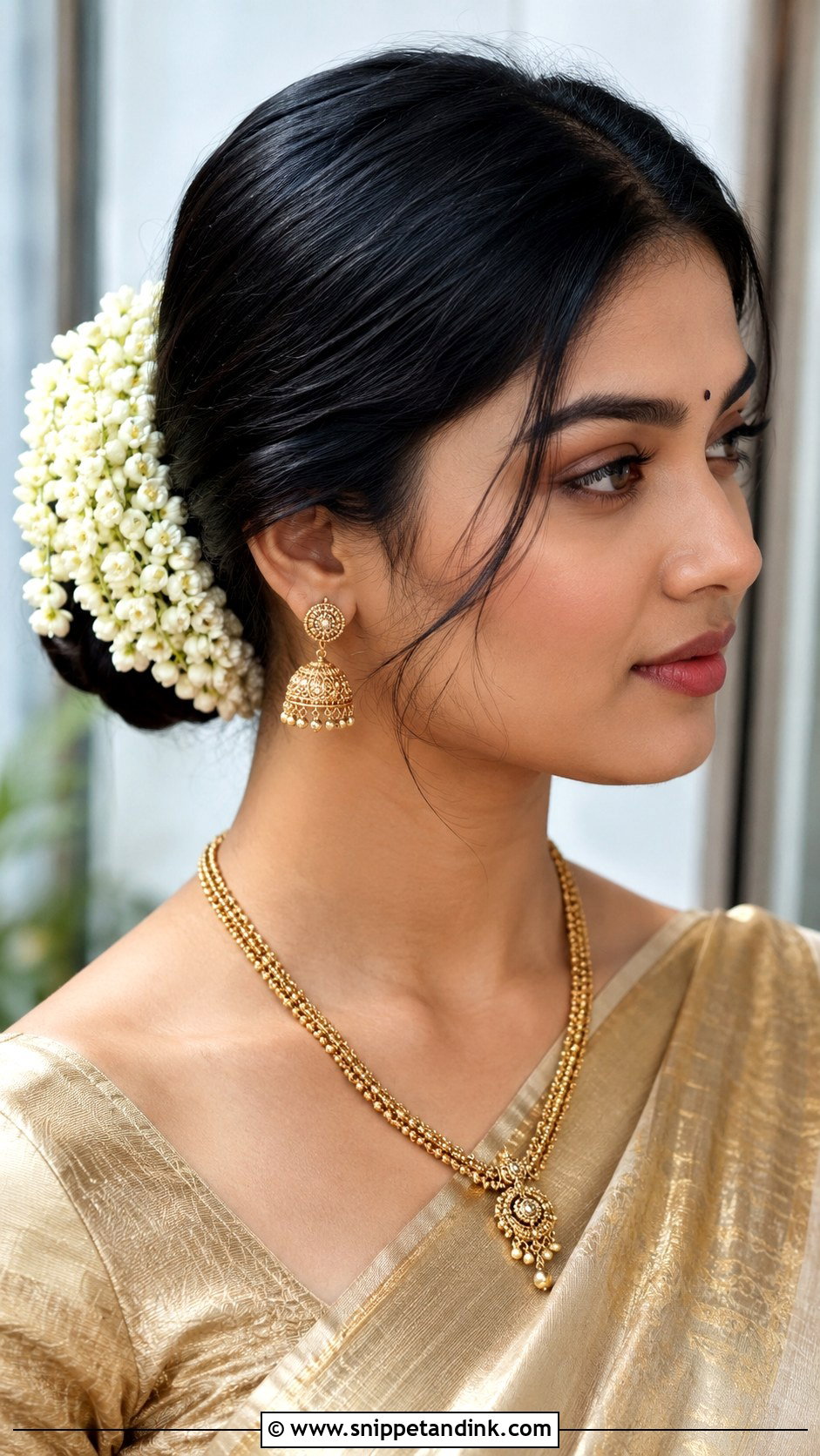 Gajra Bun Hairstyle For Marriage Function - Snippet and Ink - 15 Simple Hairstyles for Marriage Functions