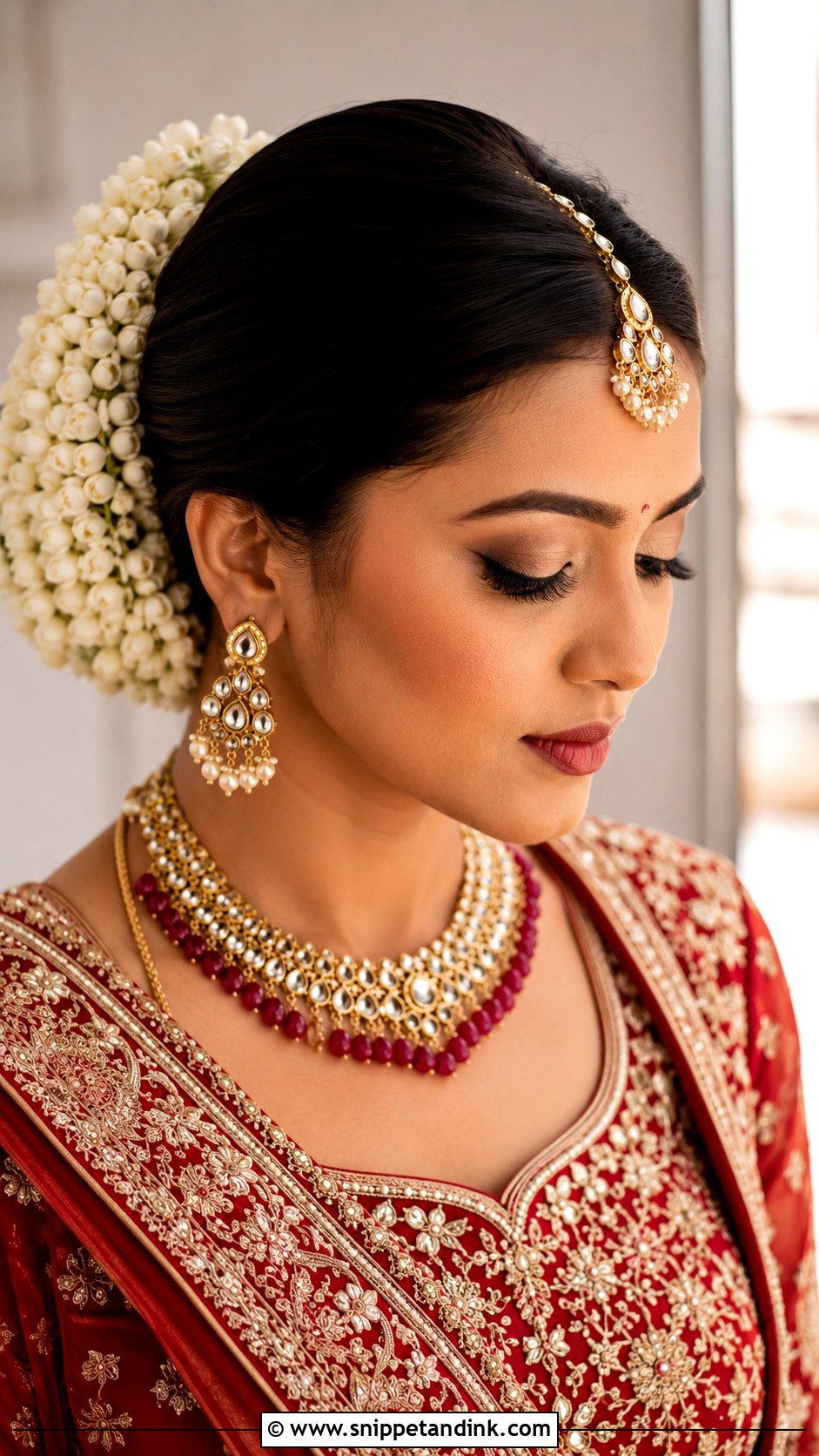 Gajra Bun for Indian Brides - Snippet and Ink - 20 Bridal Hair Buns with Flowers