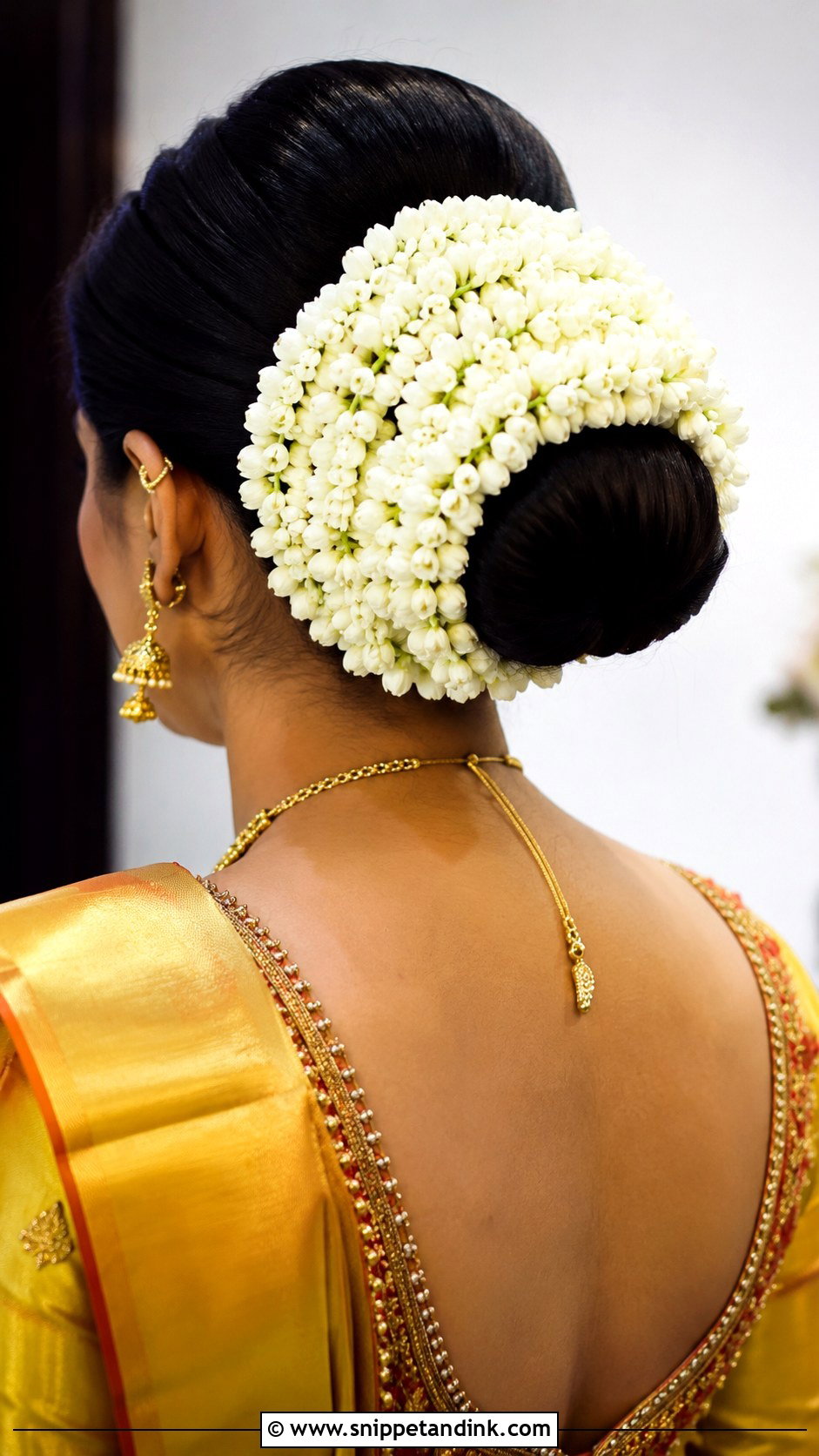 Gajra Bun for South Indian Bride - Snippet and Ink - 20 Hairstyle for Indian Bride Ideas