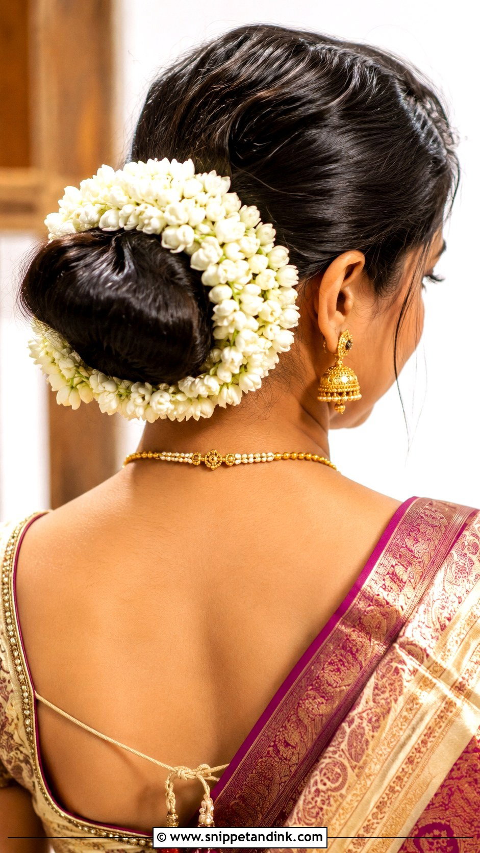 Gajra Bun for Traditional Look - Snippet and Ink - 20 Hairstyles for Desi Weddings