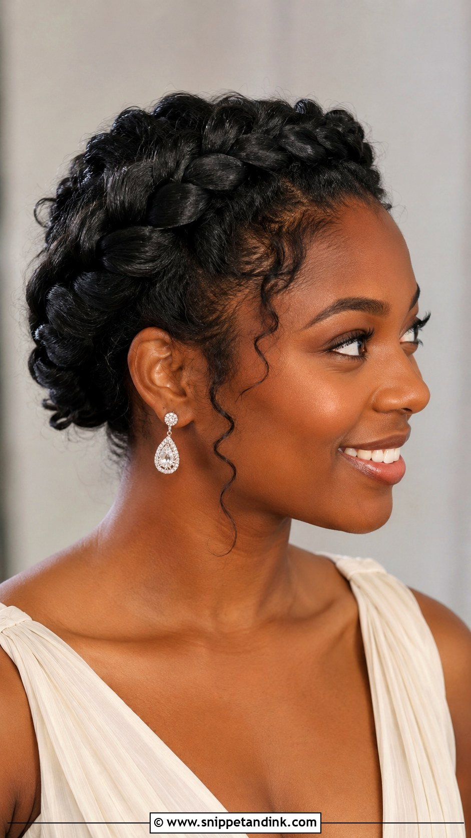 Gala Dinner Crown Braid Updo - Snippet and Ink - 20 Gala Dinner Hairstyle Ideas