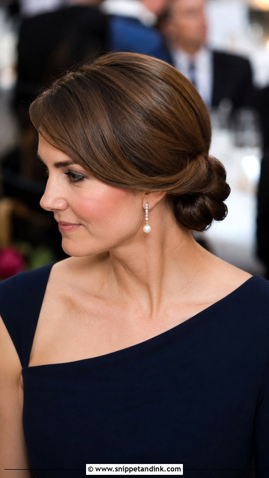 Gala Dinner Side Part Bun - Snippet and Ink - 20 Gala Dinner Hairstyle Ideas