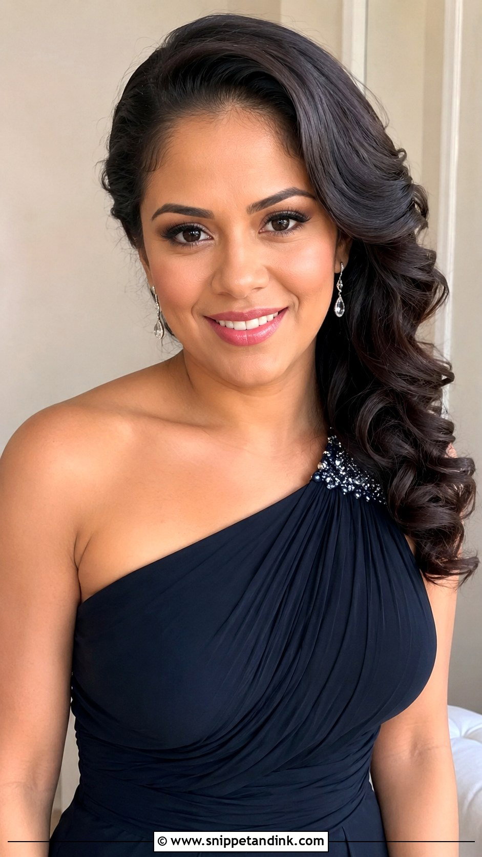 Gala Dinner Side Swept Curls - Snippet and Ink - 20 Gala Dinner Hairstyle Ideas
