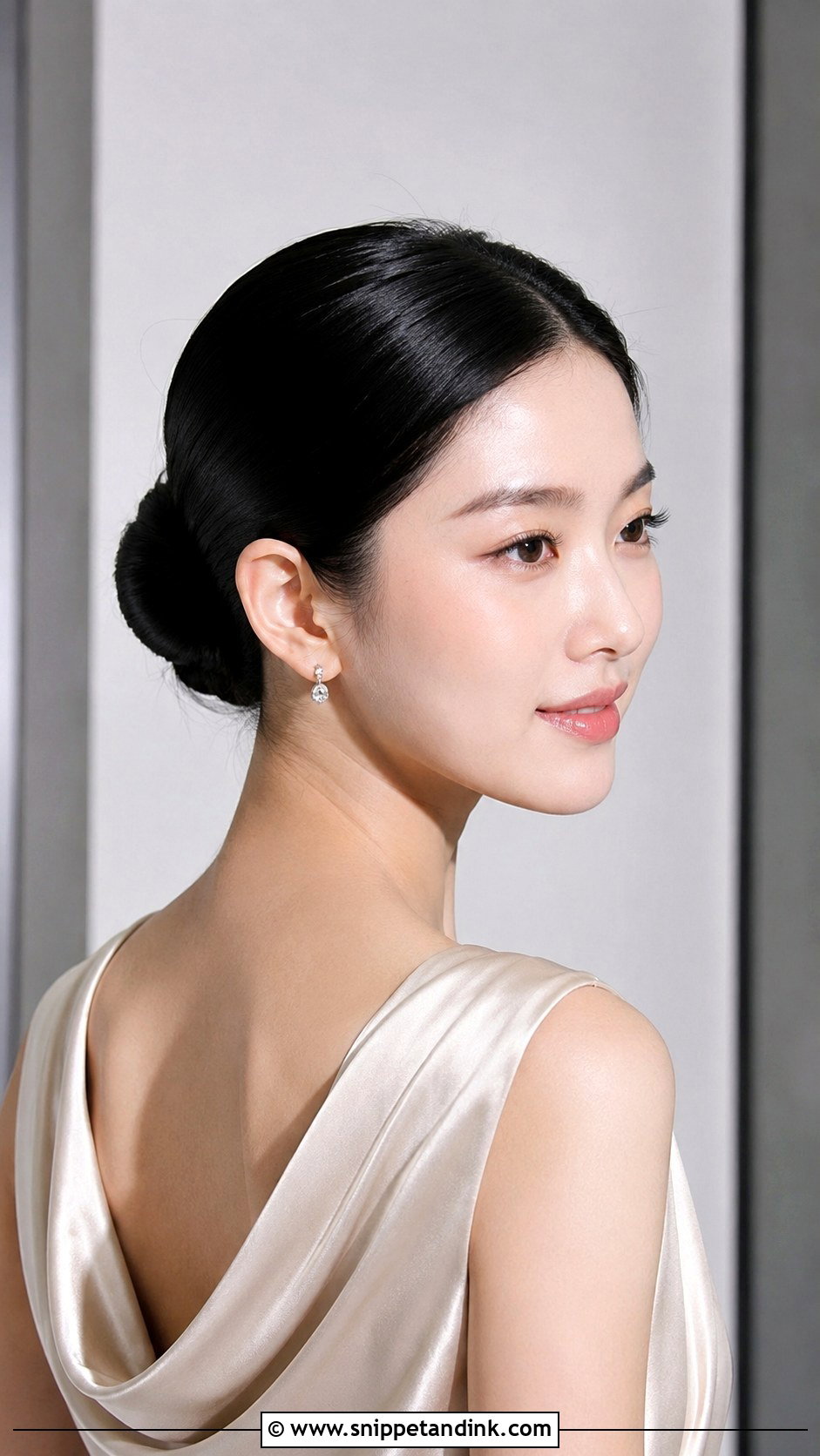 Gala Dinner Sleek Low Bun - Snippet and Ink - 20 Gala Dinner Hairstyle Ideas