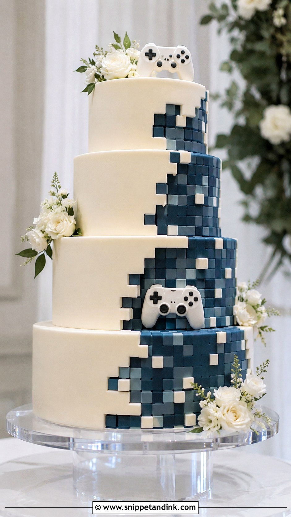 Gaming Reveal Wedding Cake - Snippet and Ink - 20 Reveal Wedding Cake Ideas