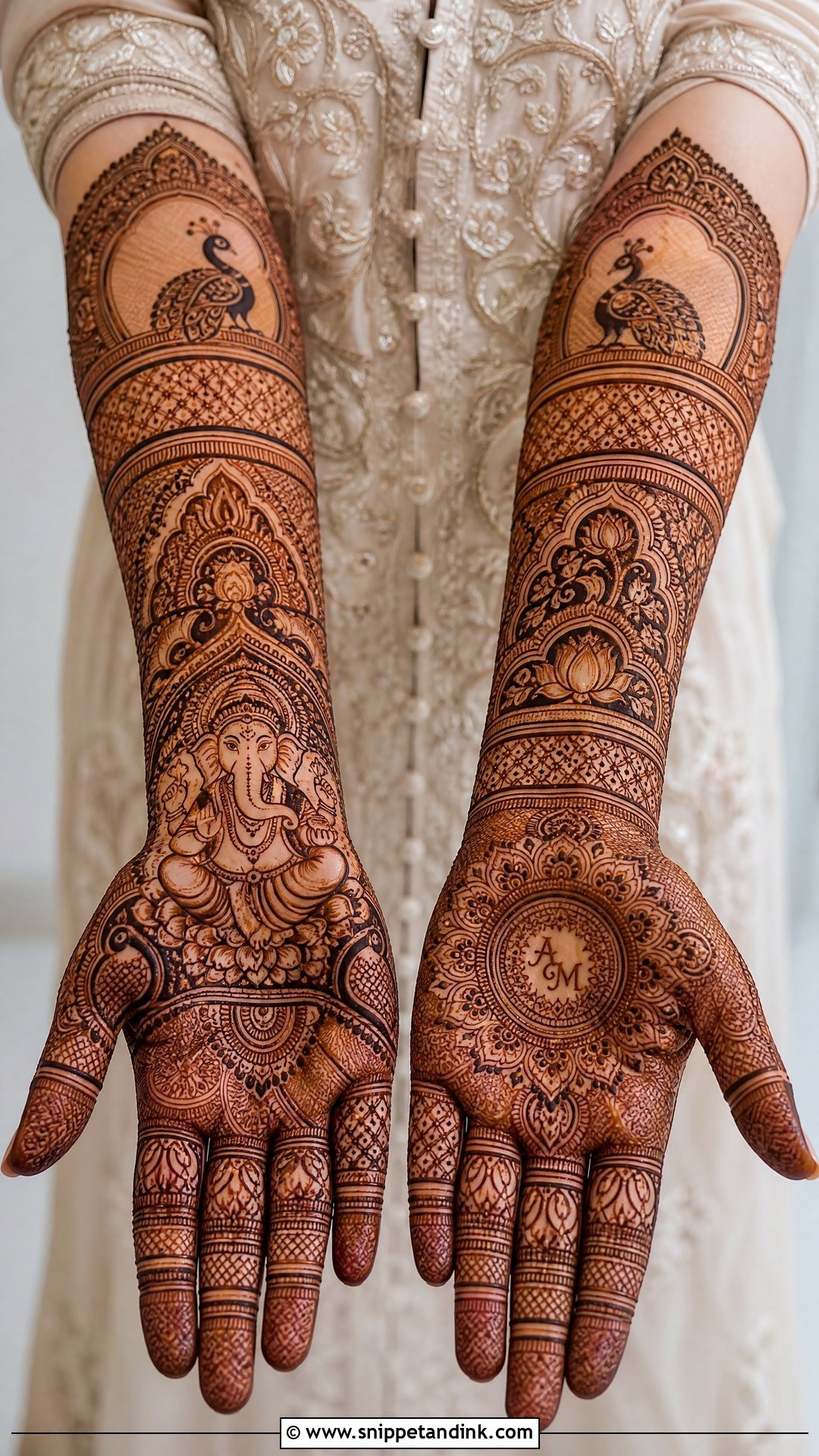 Ganpati Bappa Bridal Mehndi Design - Snippet and Ink - 20 Ganpati Bappa Mehndi Design Ideas