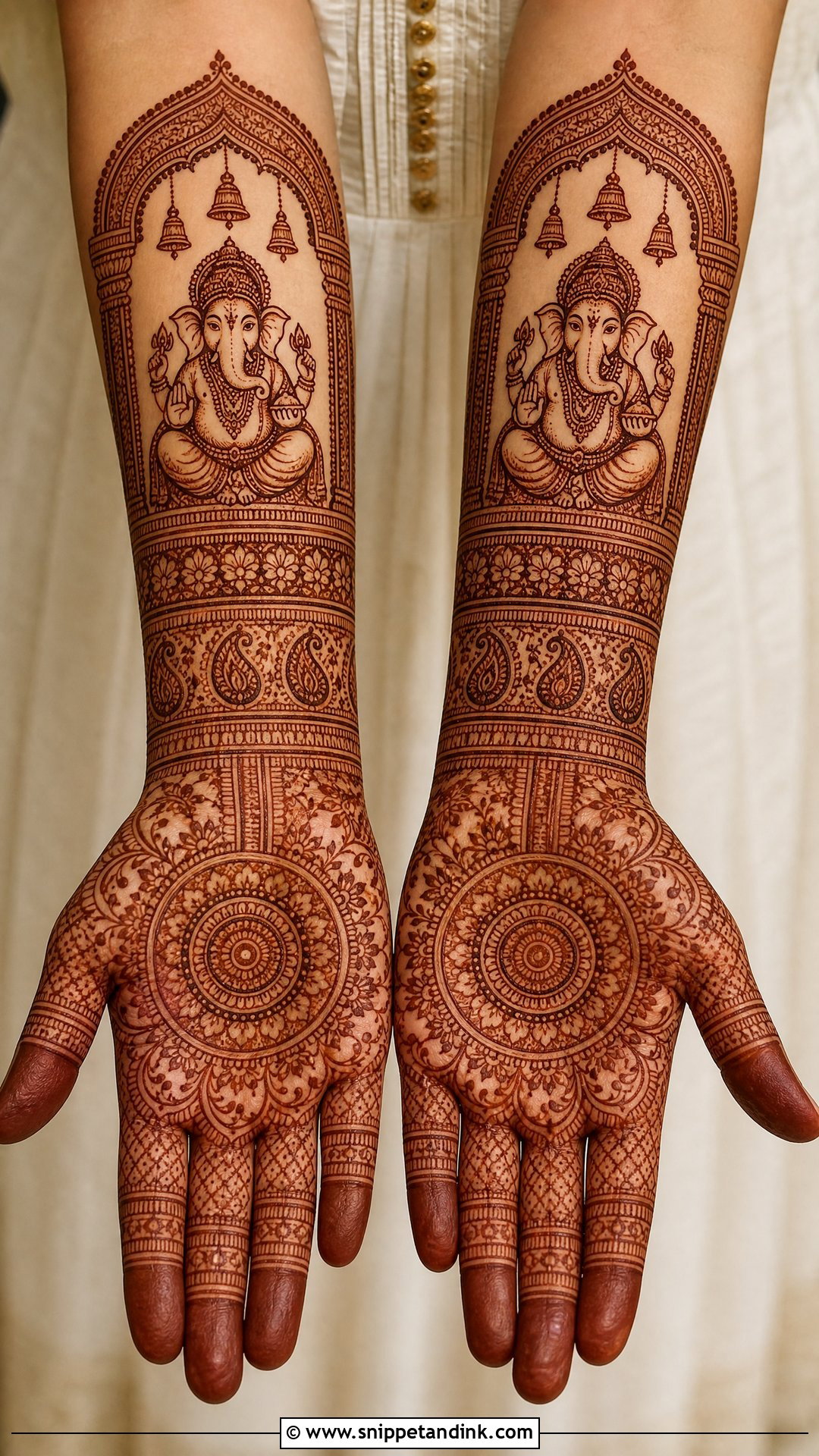 Ganpati Bappa Forearm Mehndi Design - Snippet and Ink - 20 Ganpati Bappa Mehndi Design Ideas