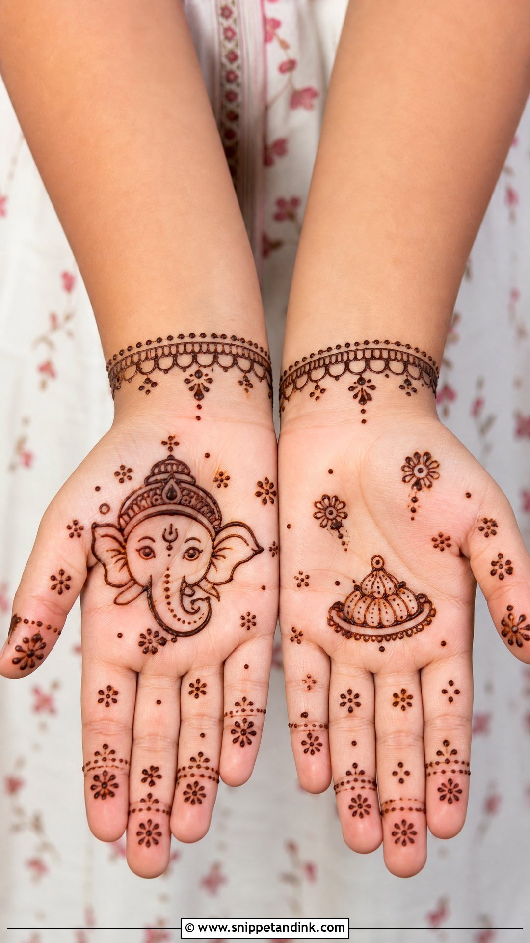Ganpati Bappa Kids Mehndi Design - Snippet and Ink - 20 Ganpati Bappa Mehndi Design Ideas