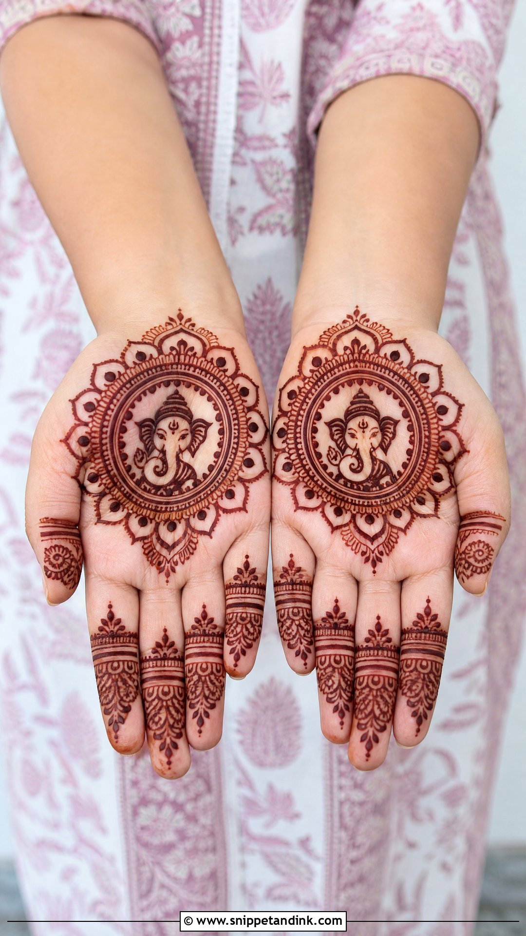Ganpati Bappa Mandala Mehndi Design - Snippet and Ink - 20 Ganpati Bappa Mehndi Design Ideas