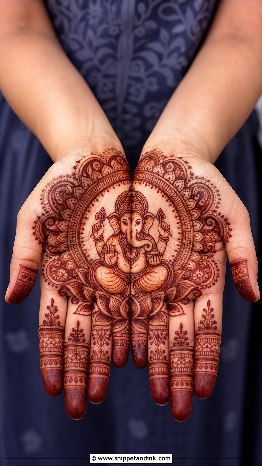 Ganpati Bappa Palm Mehndi Design - Snippet and Ink - 20 Ganpati Bappa Mehndi Design Ideas