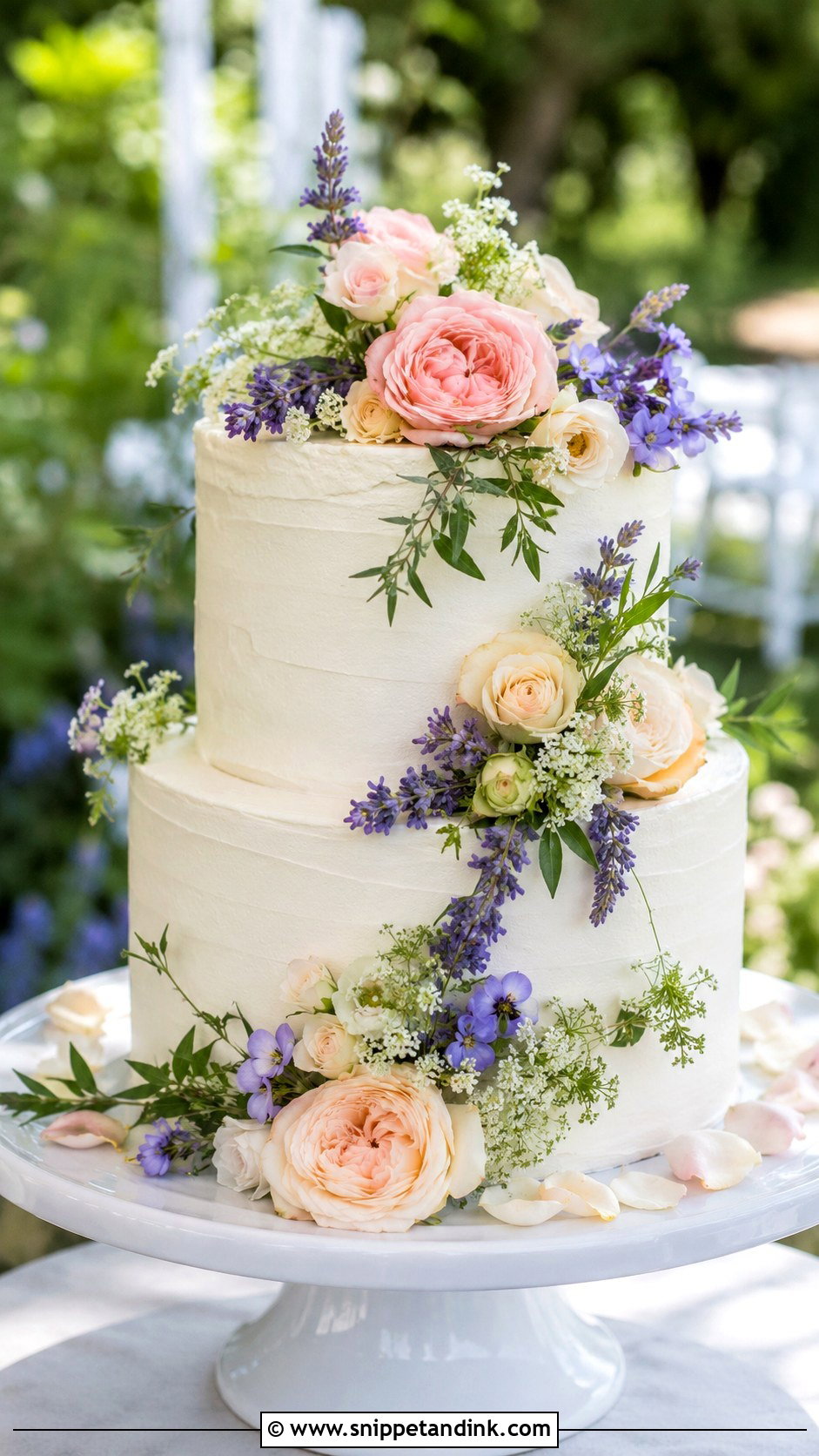 Garden 2 Tier Wedding Cake - Snippet and Ink - 20 2 Tier Wedding Cakes