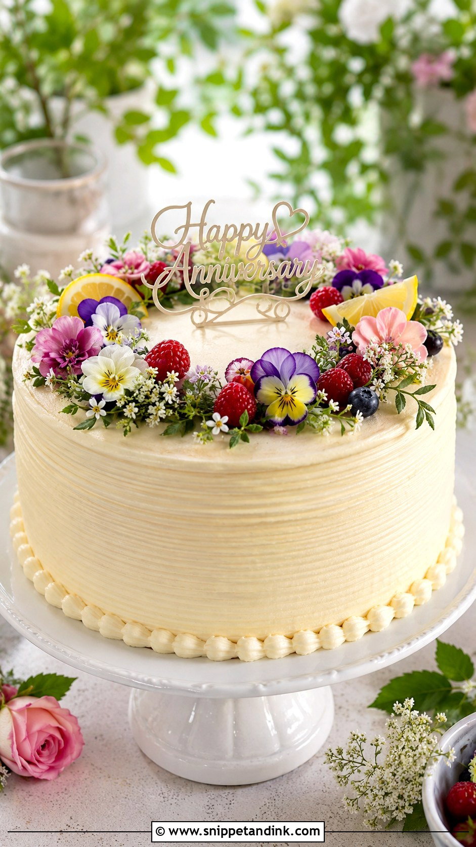 Garden Anniversary Cake - Snippet and Ink - 20 Anniversary Couple Cake Design Ideas