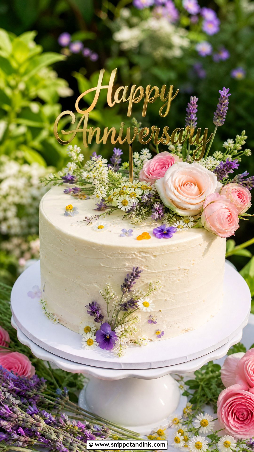 Garden Anniversary Cake - Snippet and Ink - 35 Anniversary Cake Designs