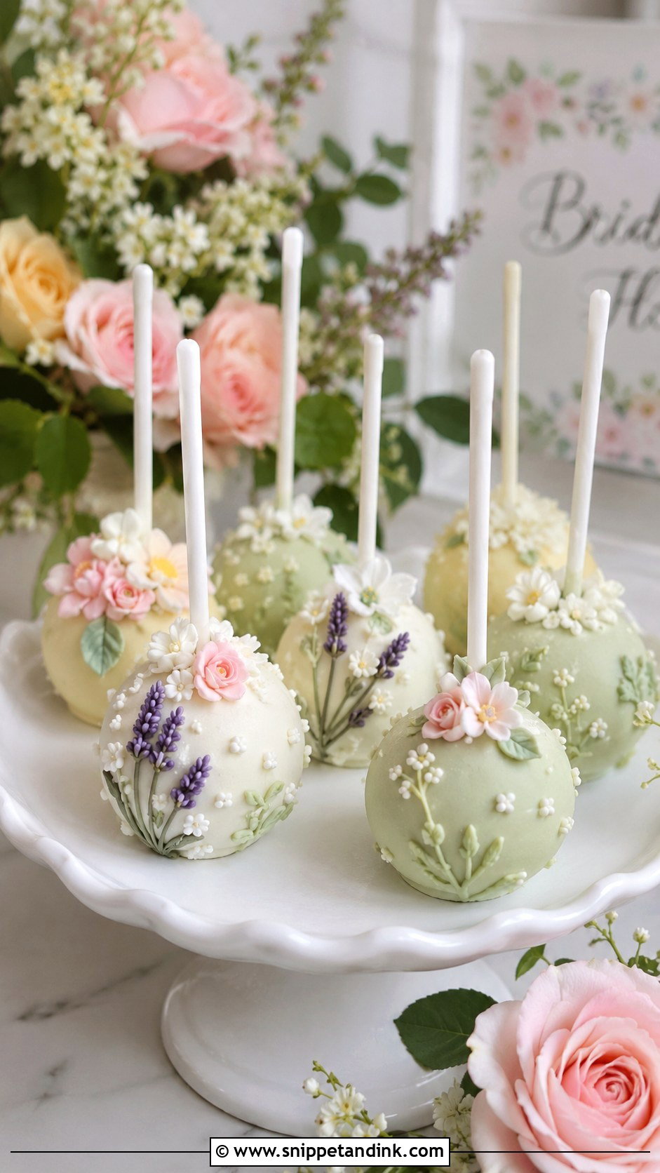 Garden Bride Cake Pops - Snippet and Ink - 35 Bride Cake Pops