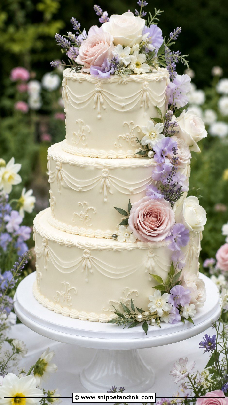 Garden Lambeth Wedding Cake - Snippet and Ink - 25 Lambeth Style Wedding Cakes