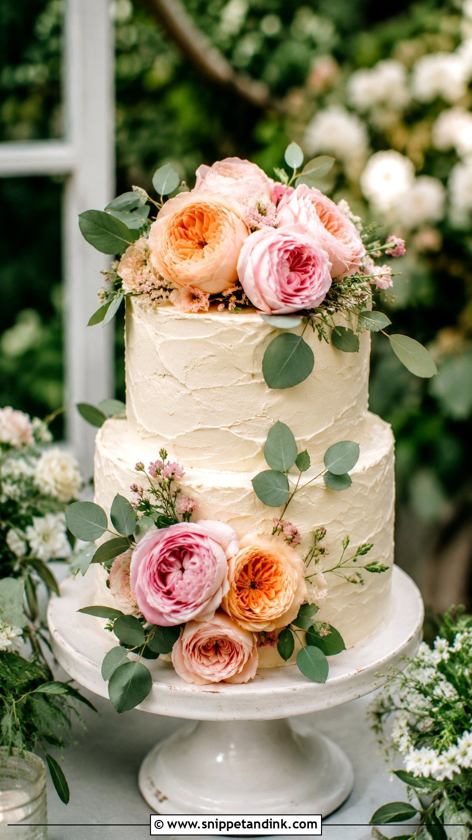 Garden Rose Wedding Cake - Snippet and Ink - 30 Spring Flowers Wedding Cake Ideas