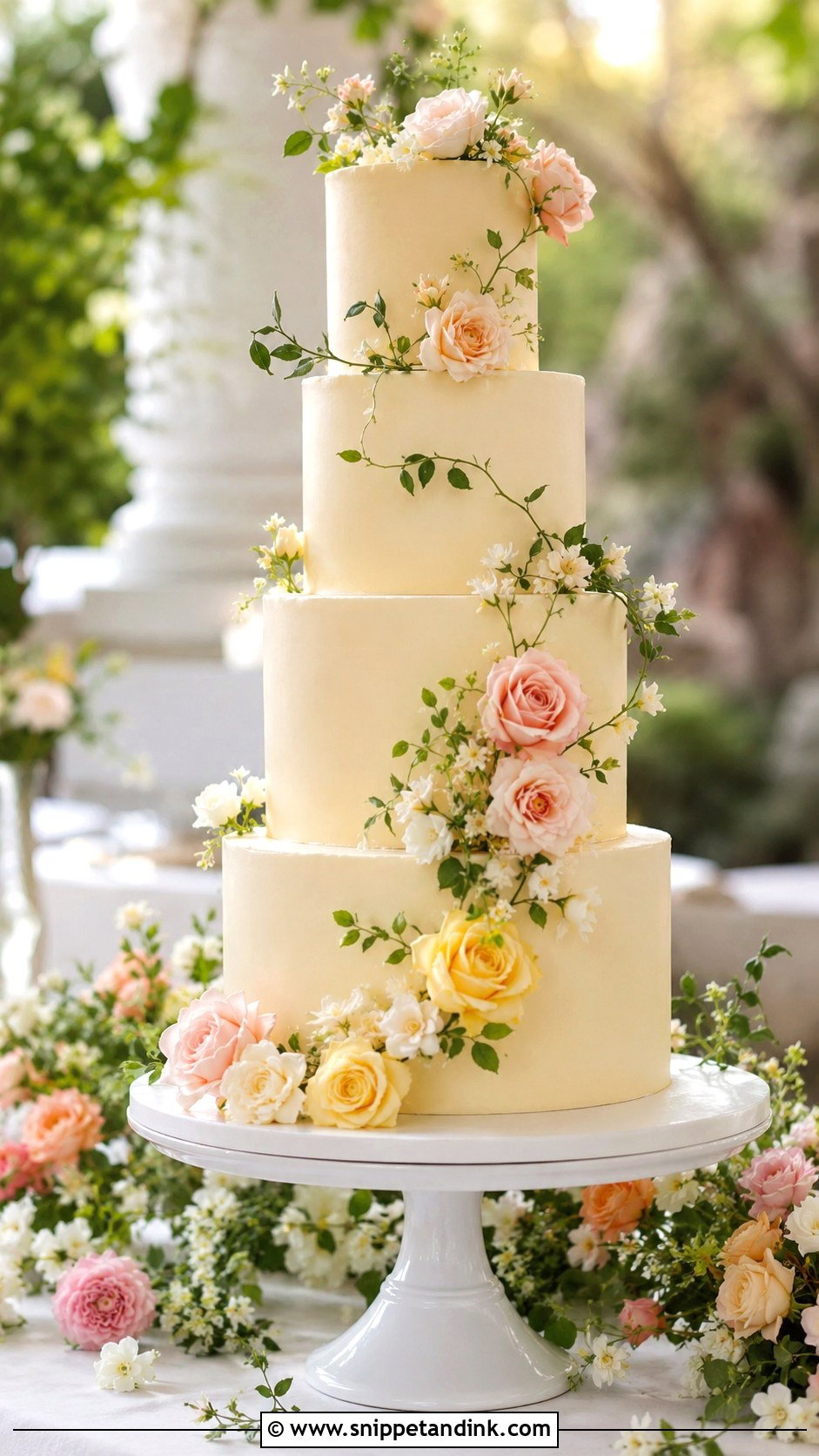 Garden Tiered Wedding Cake - Snippet and Ink - 30 Tiered Wedding Cakes
