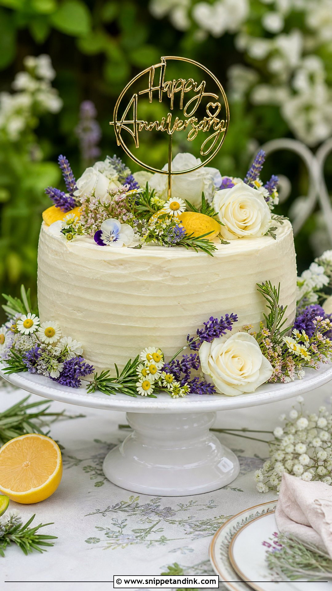 Garden Wedding Anniversary Cake - Snippet and Ink - 35 Wedding Anniversary Cake Ideas