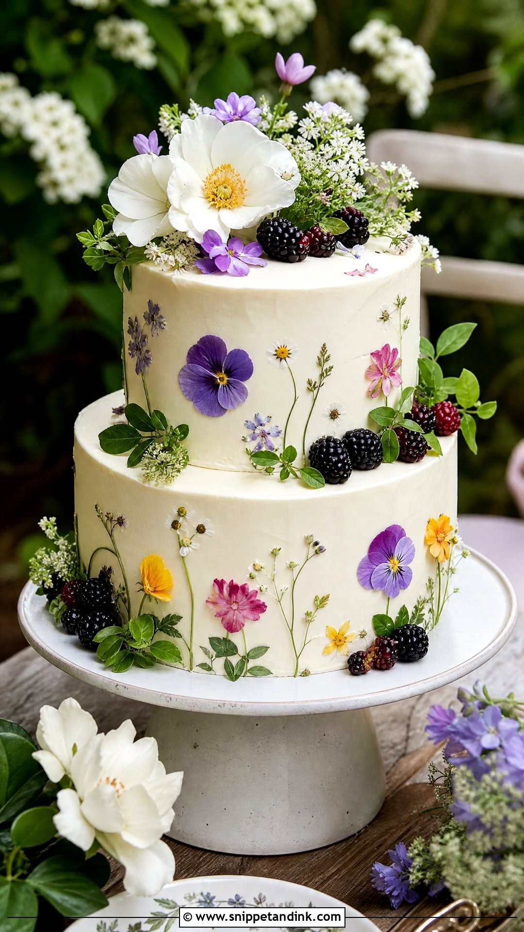 Garden Wedding Anniversary Cake - Snippet and Ink - 30 Wedding Anniversary Cake Design Ideas