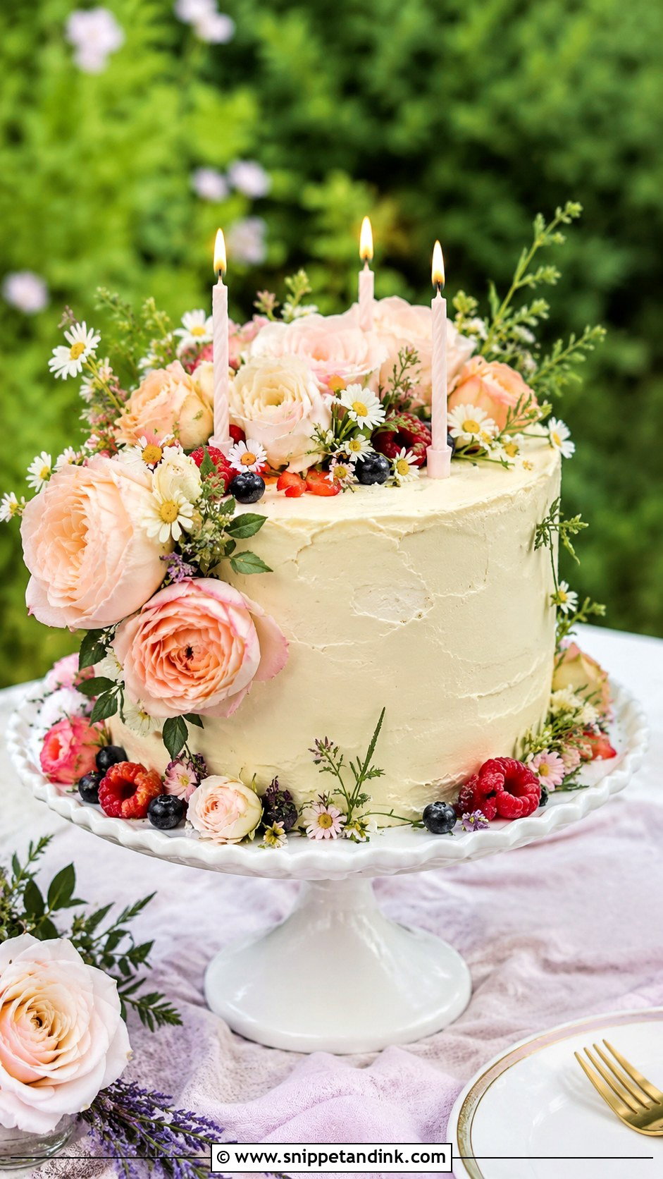 Garden Wedding Birthday Cake - Snippet and Ink - 20 Wedding Birthday Cake Ideas