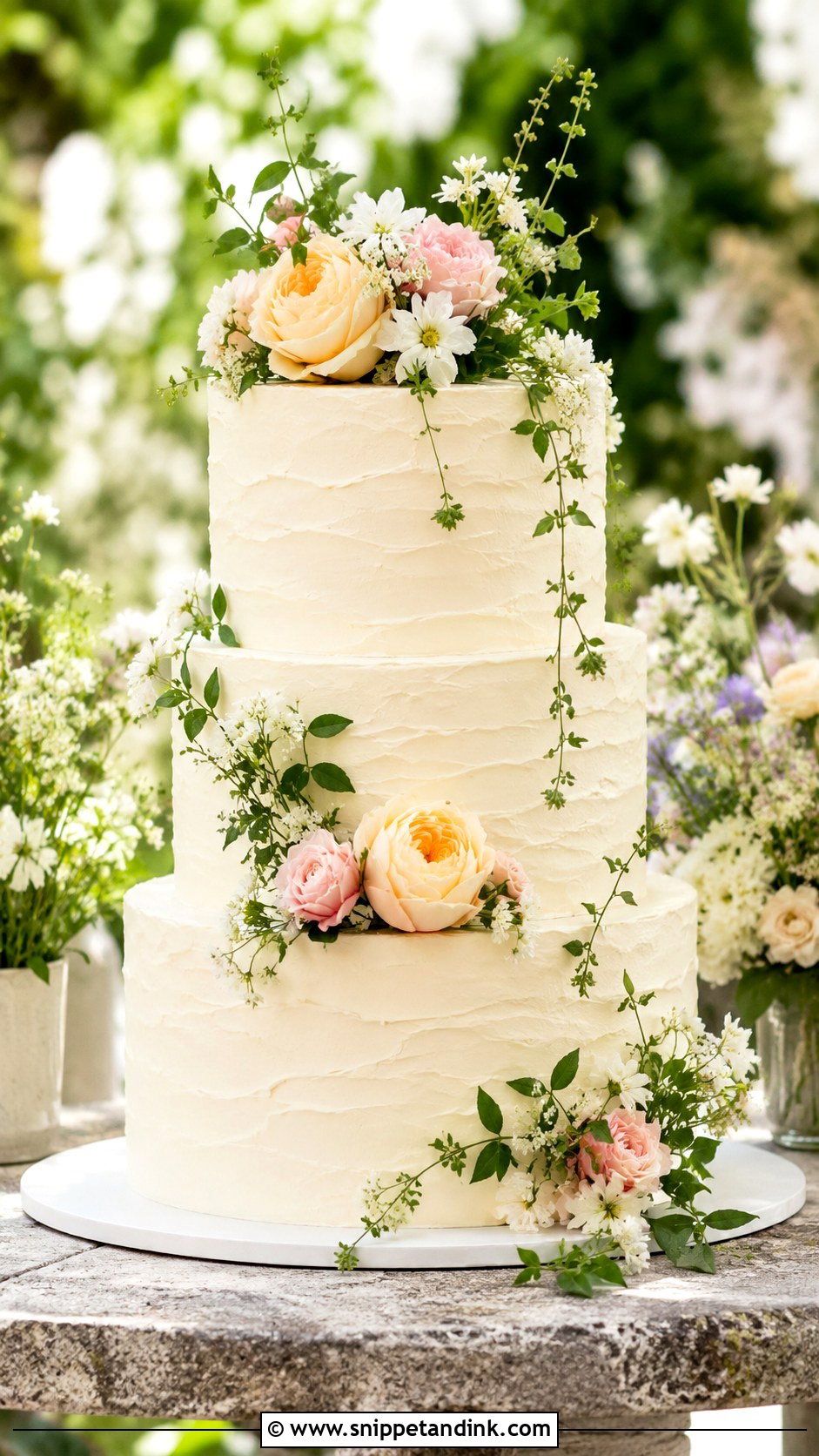 Garden Wedding Cake - Snippet and Ink - 20 Cake Photoshoot Aesthetic Ideas for Wedding