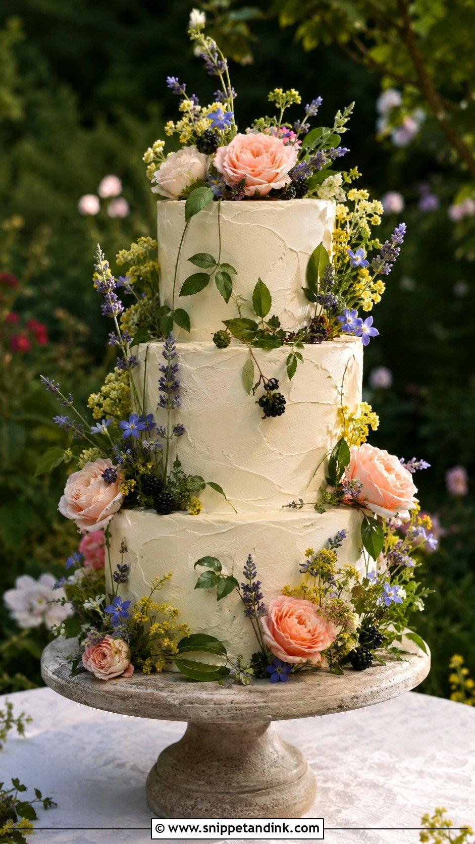 Garden Wedding Cake - Snippet and Ink - 20 Multi Color Cake Ideas for Wedding