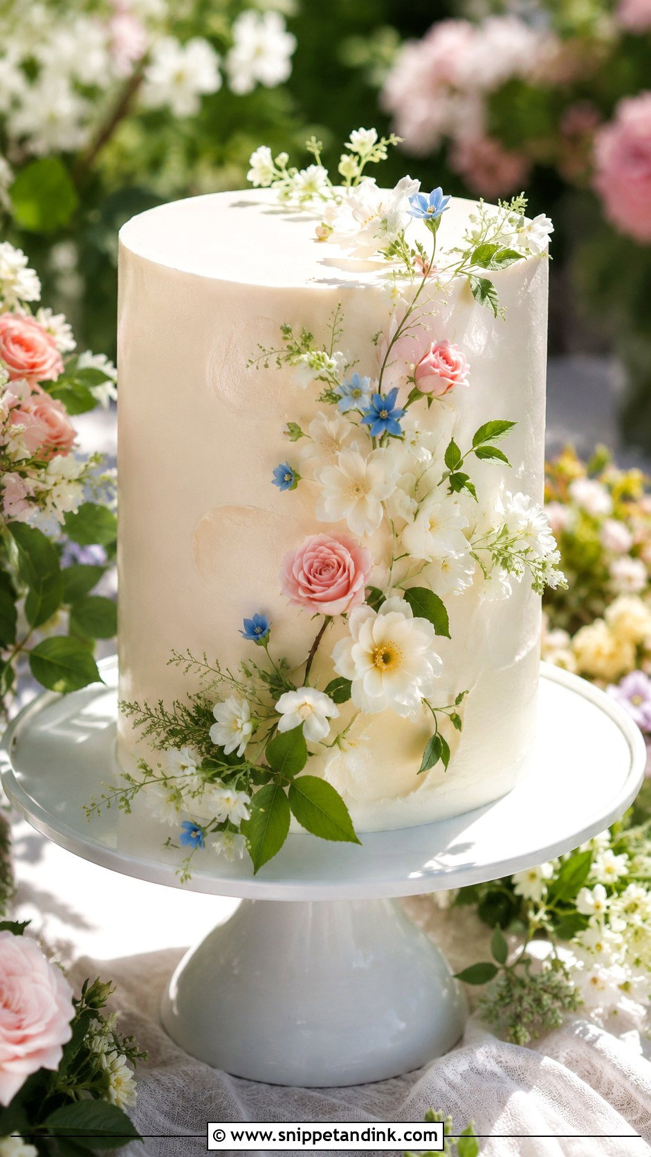 Garden Wedding Cake - Snippet and Ink - 20 Non Tiered Wedding Cake Ideas