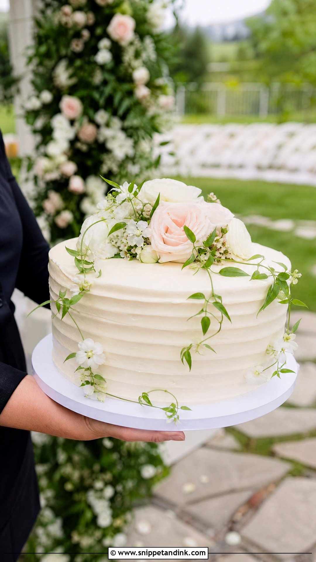Garden Wedding Cake - Snippet and Ink - 20 Person Holding Cake Ideas for Wedding