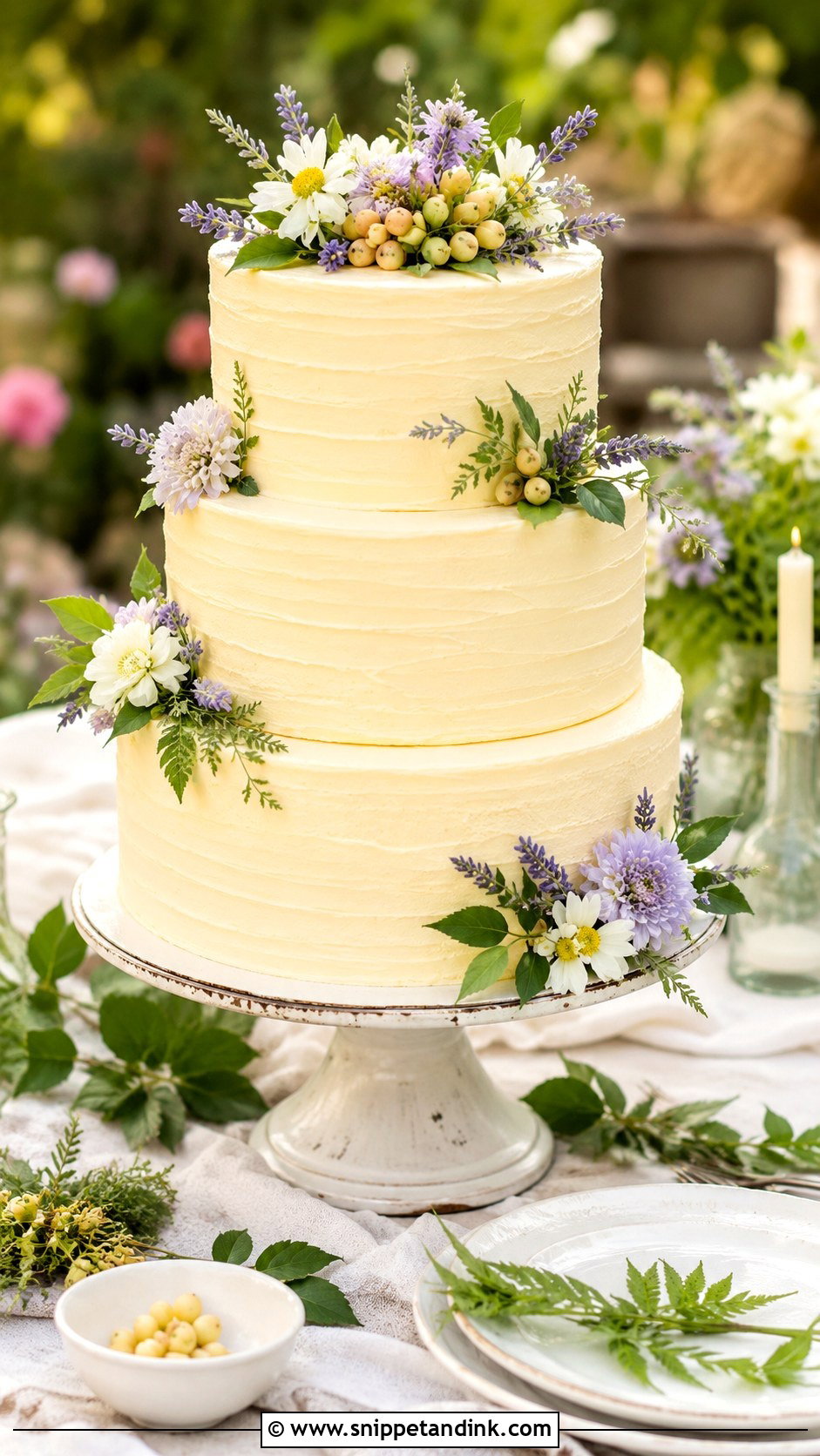Garden Wedding Cake - Snippet and Ink - 20 Simple Deco Cake Ideas for Wedding