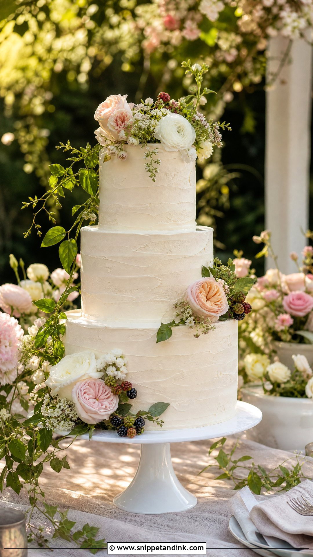 Garden Wedding Cake - Snippet and Ink - 20 Wedding Cake Inspiration
