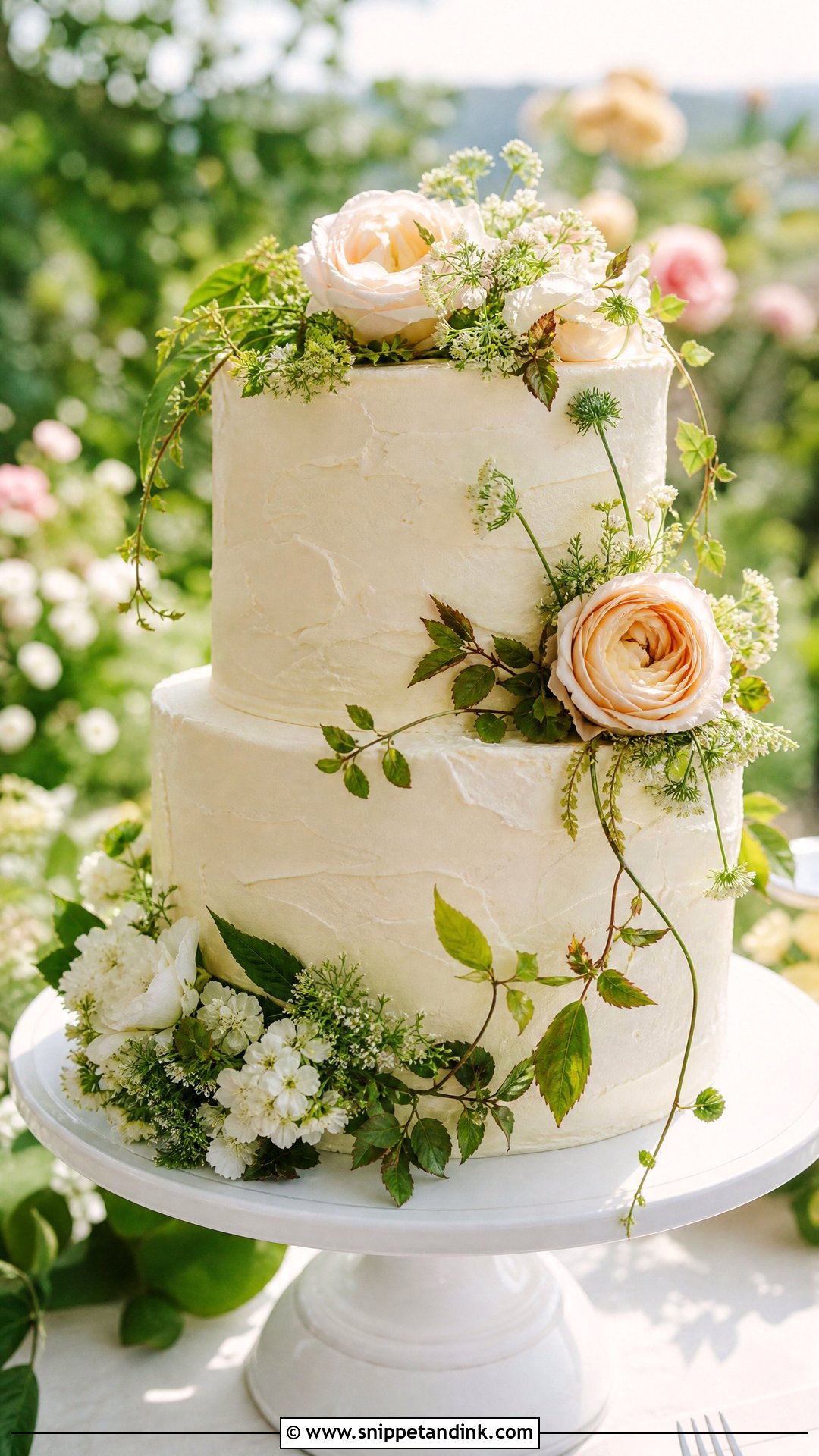 Garden Wedding Cake - Snippet and Ink - 20 Wedding Cake Inspo