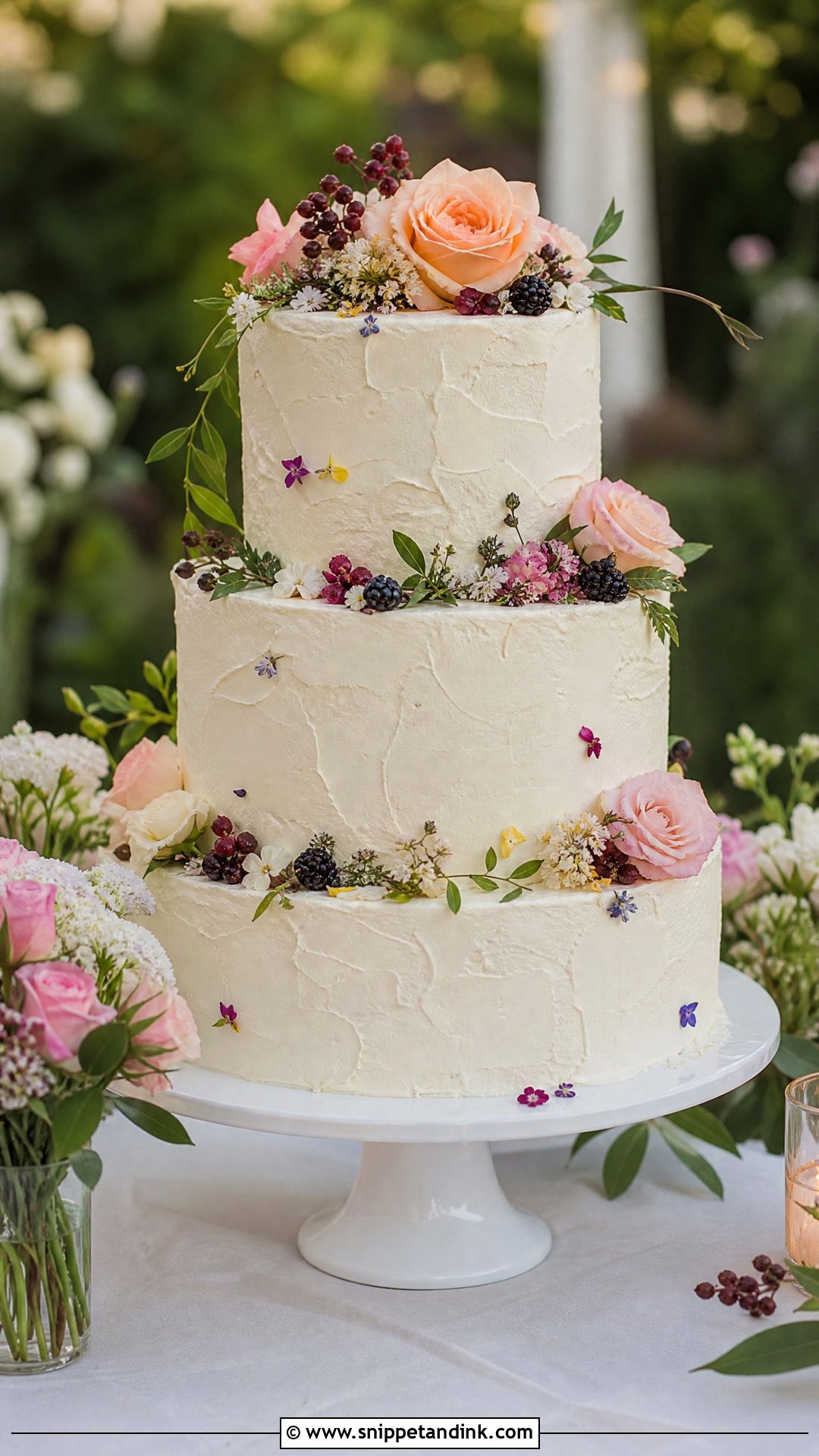Garden Wedding Cake - Snippet and Ink - 25 Trending Wedding Cakes