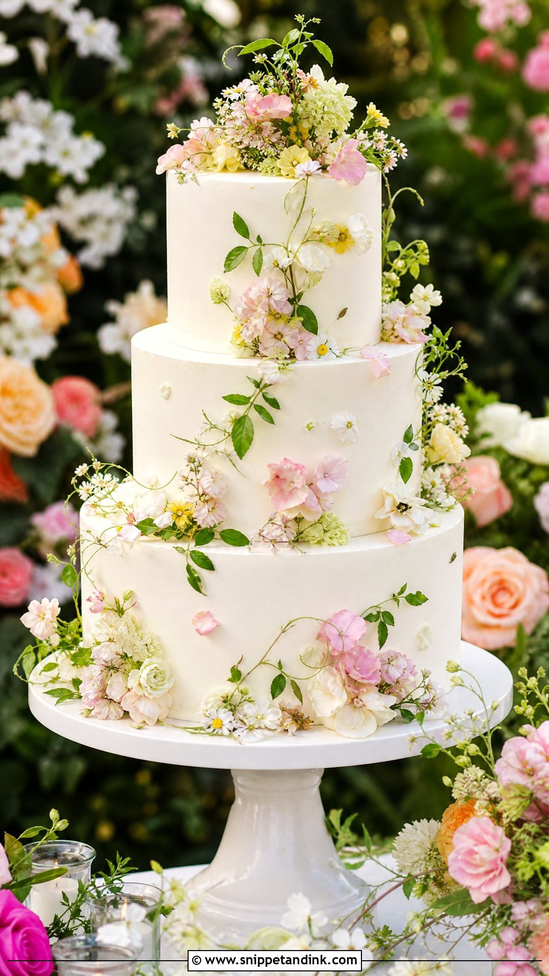Garden Wedding Cake - Snippet and Ink - 30 Pretty Cake Ideas for Wedding
