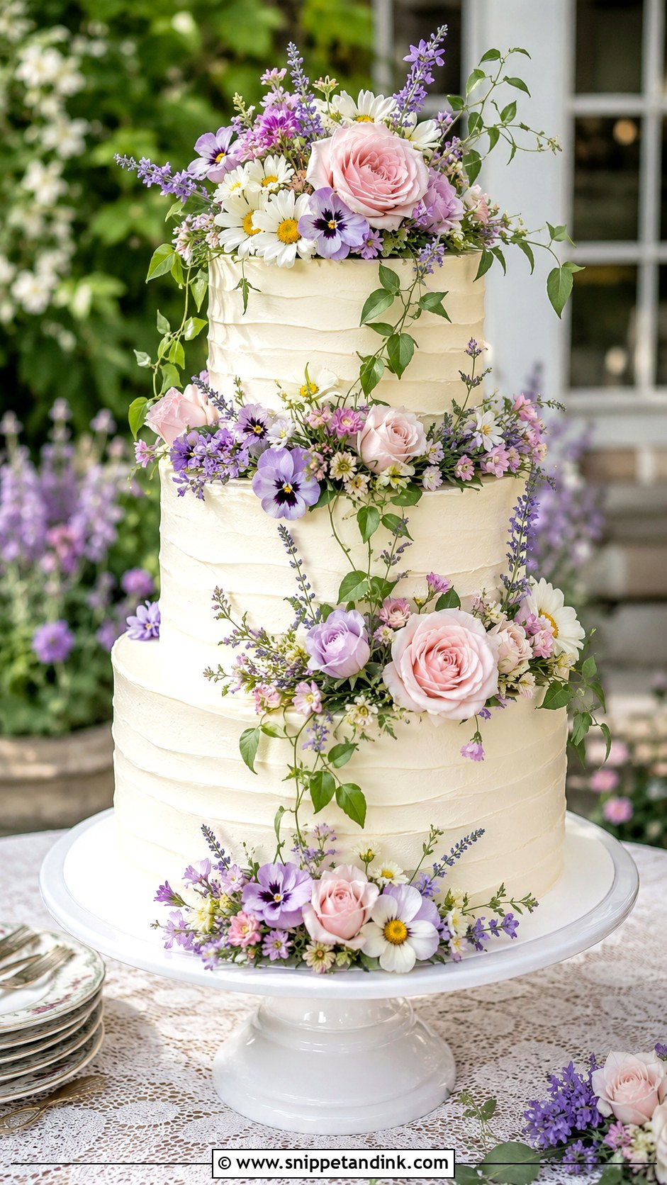 Garden Wedding Cake - Snippet and Ink - 20 Enchanted Theme Cake Ideas for Wedding
