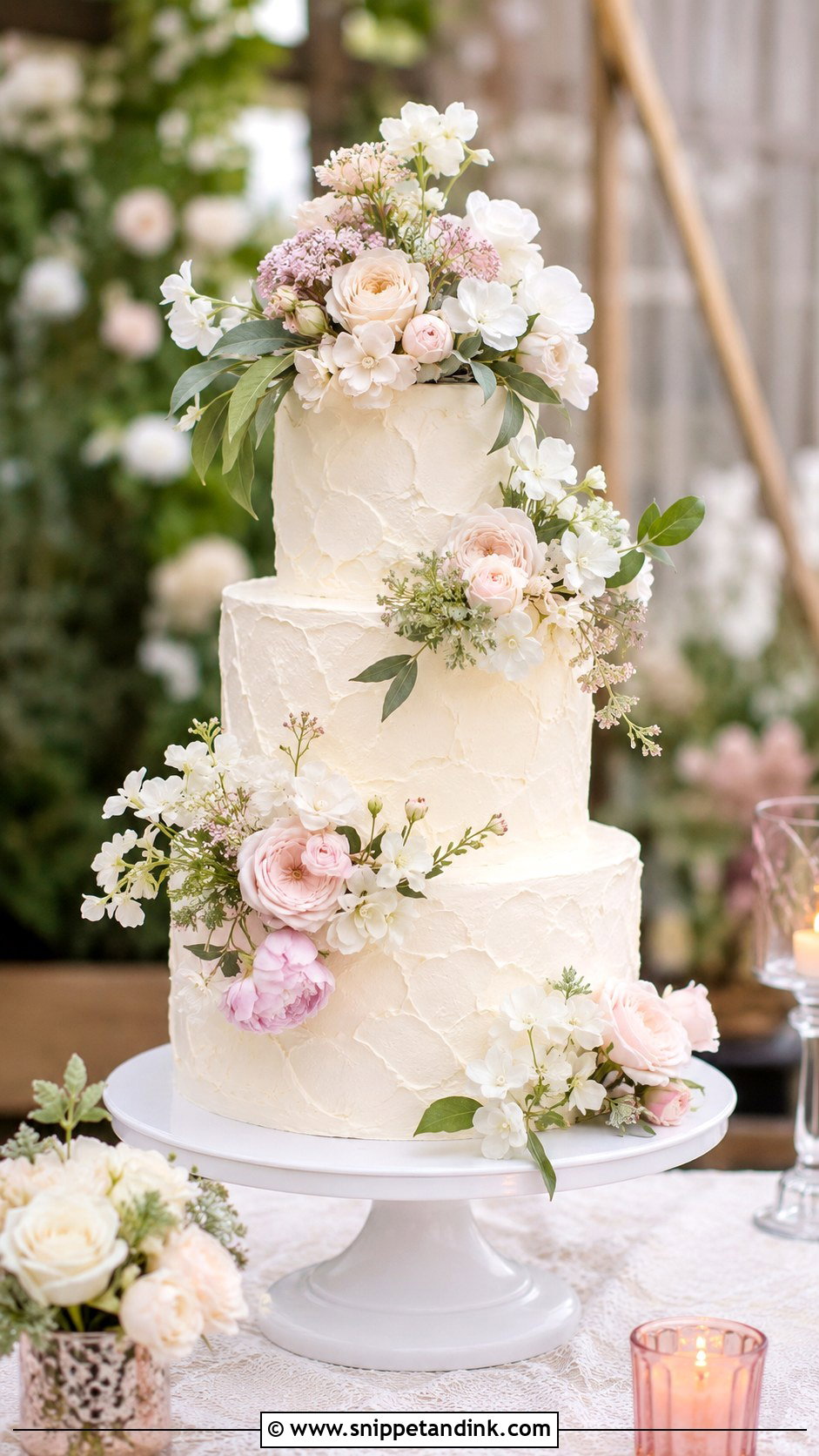 Garden Wedding Cake With Artificial Flowers - Snippet and Ink - 20 Wedding Cake Ideas with Artificial Flowers