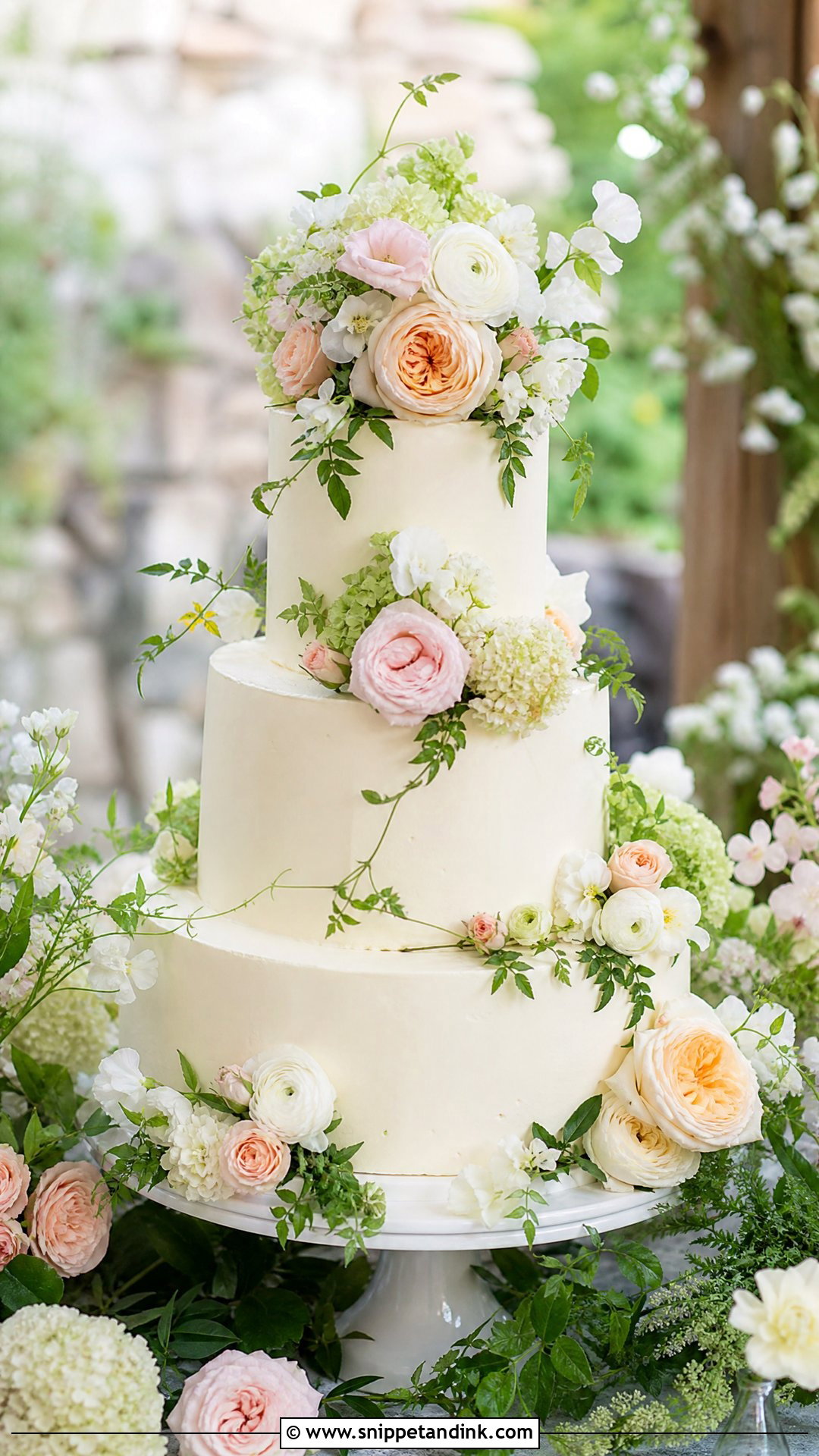 Garden Wedding Cake With Flowers - Snippet and Ink - 20 Wedding Cake with Flowers