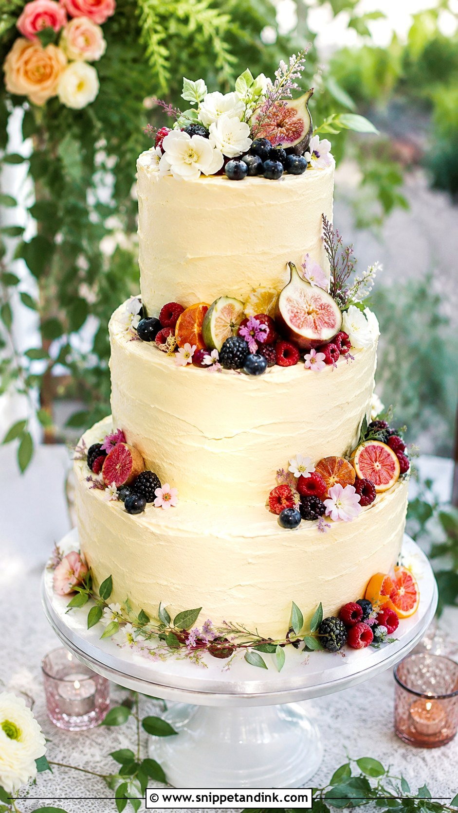 Garden Wedding Cake With Fresh Fruit - Snippet and Ink - 20 Garden Wedding Cake Ideas