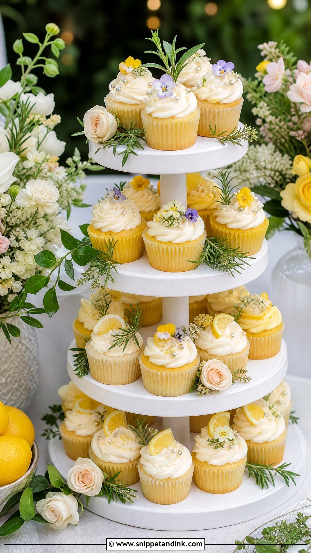 Garden Wedding Cupcake Tower - Snippet and Ink - 20 Wedding Cupcake Tower Ideas