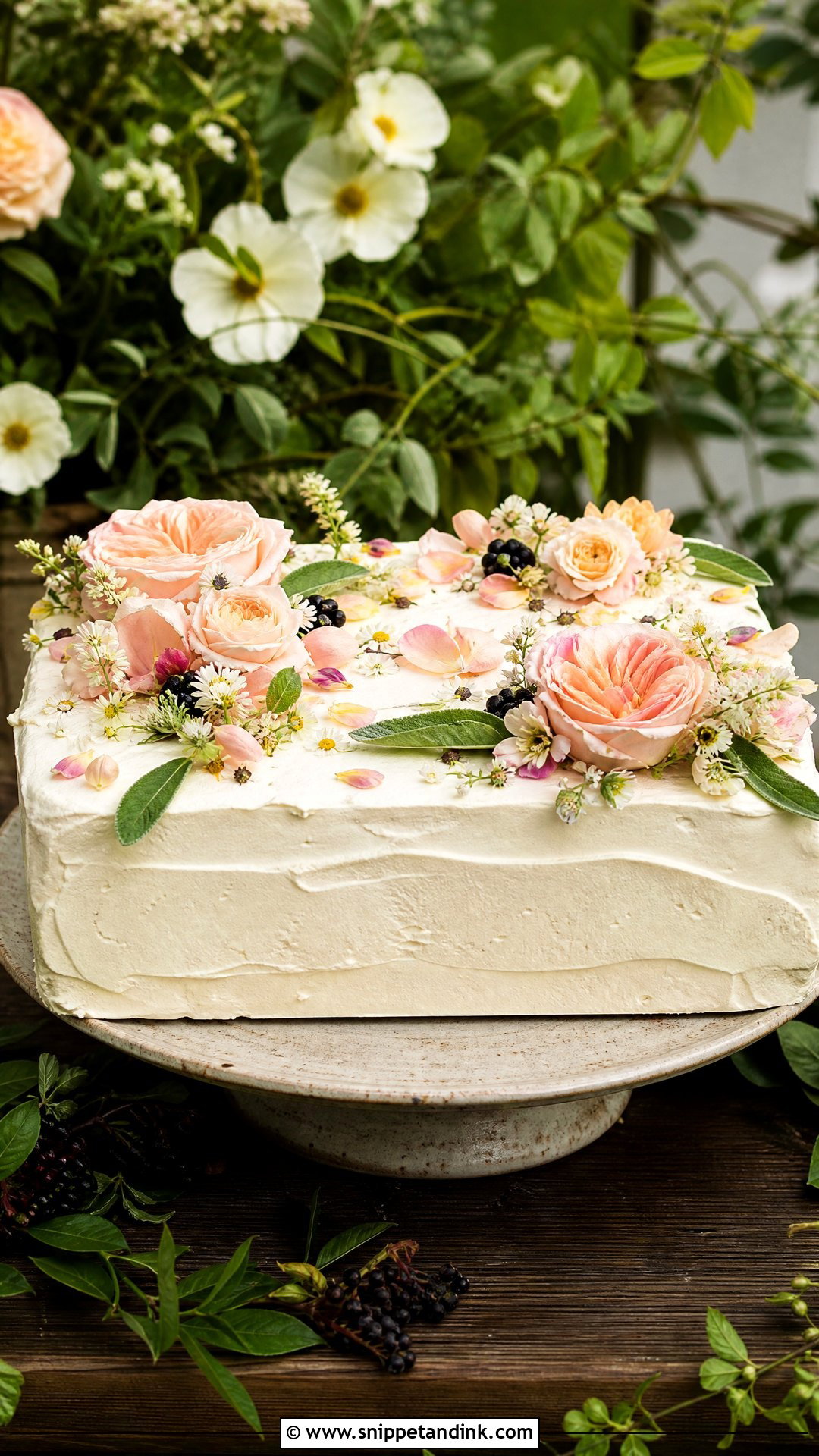 Garden Wedding Sheet Cake - Snippet and Ink - 20 Wedding Sheet Cake Ideas