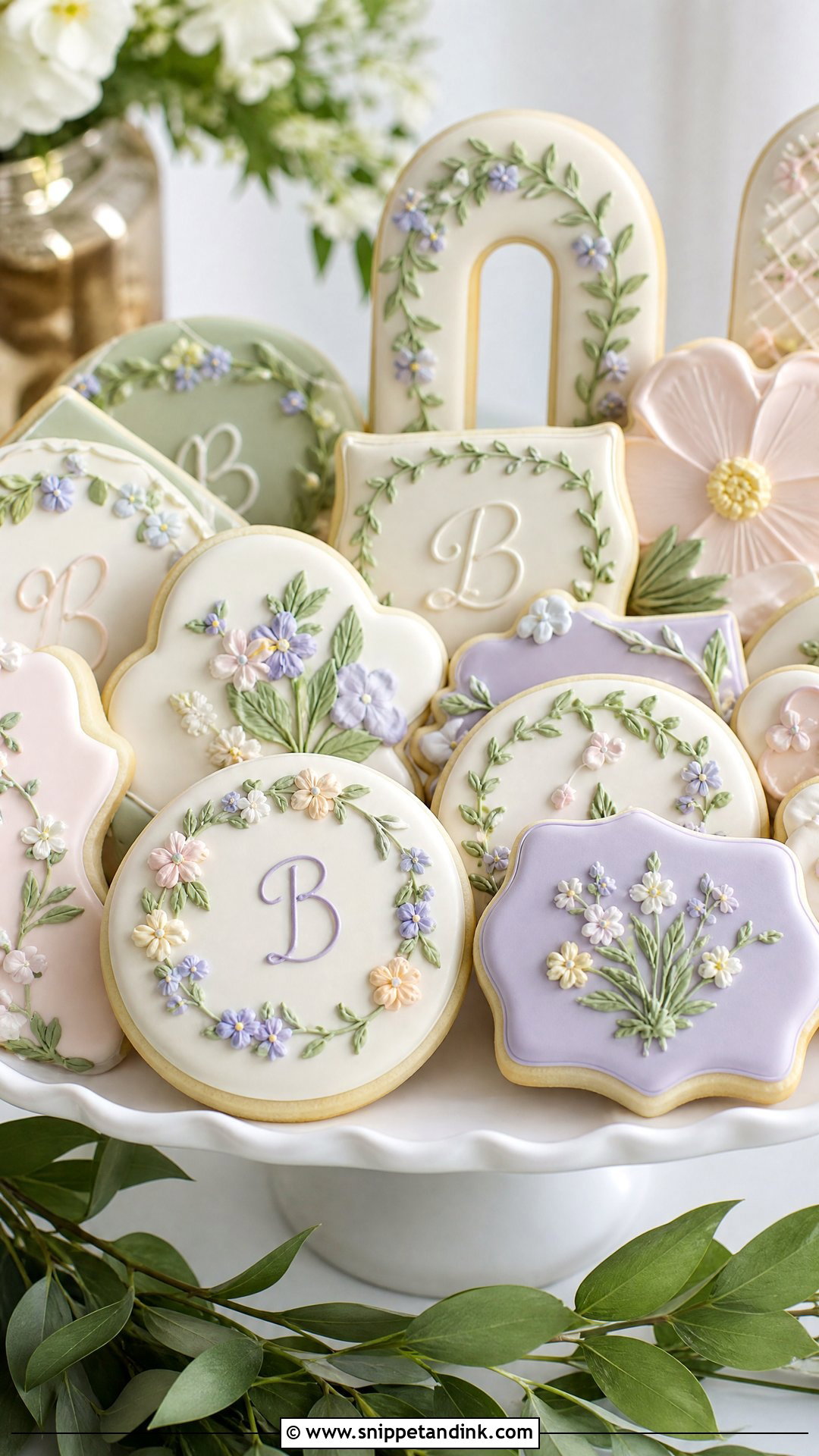 Garden Wedding Sugar Cookies - Snippet and Ink - 20 Wedding Sugar Cookies