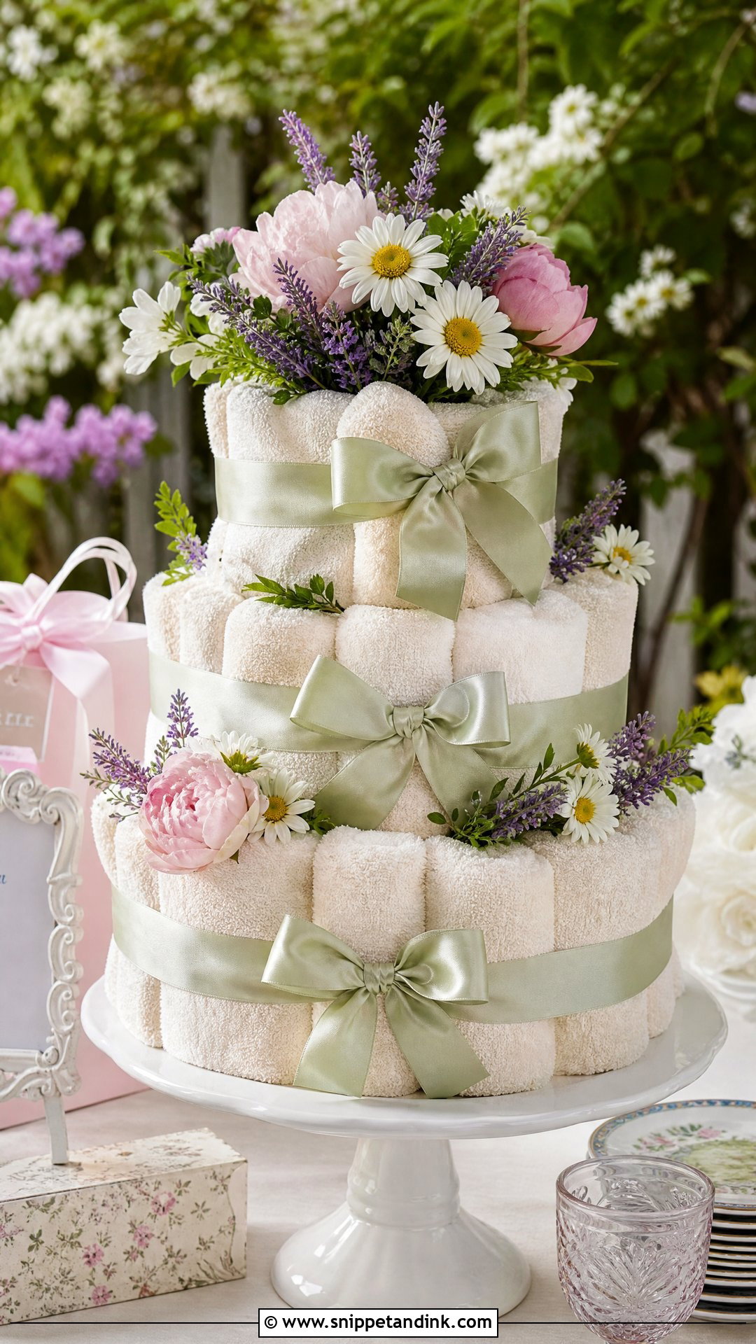Garden Wedding Towel Cake - Snippet and Ink - 20 Towel Cakes for Wedding
