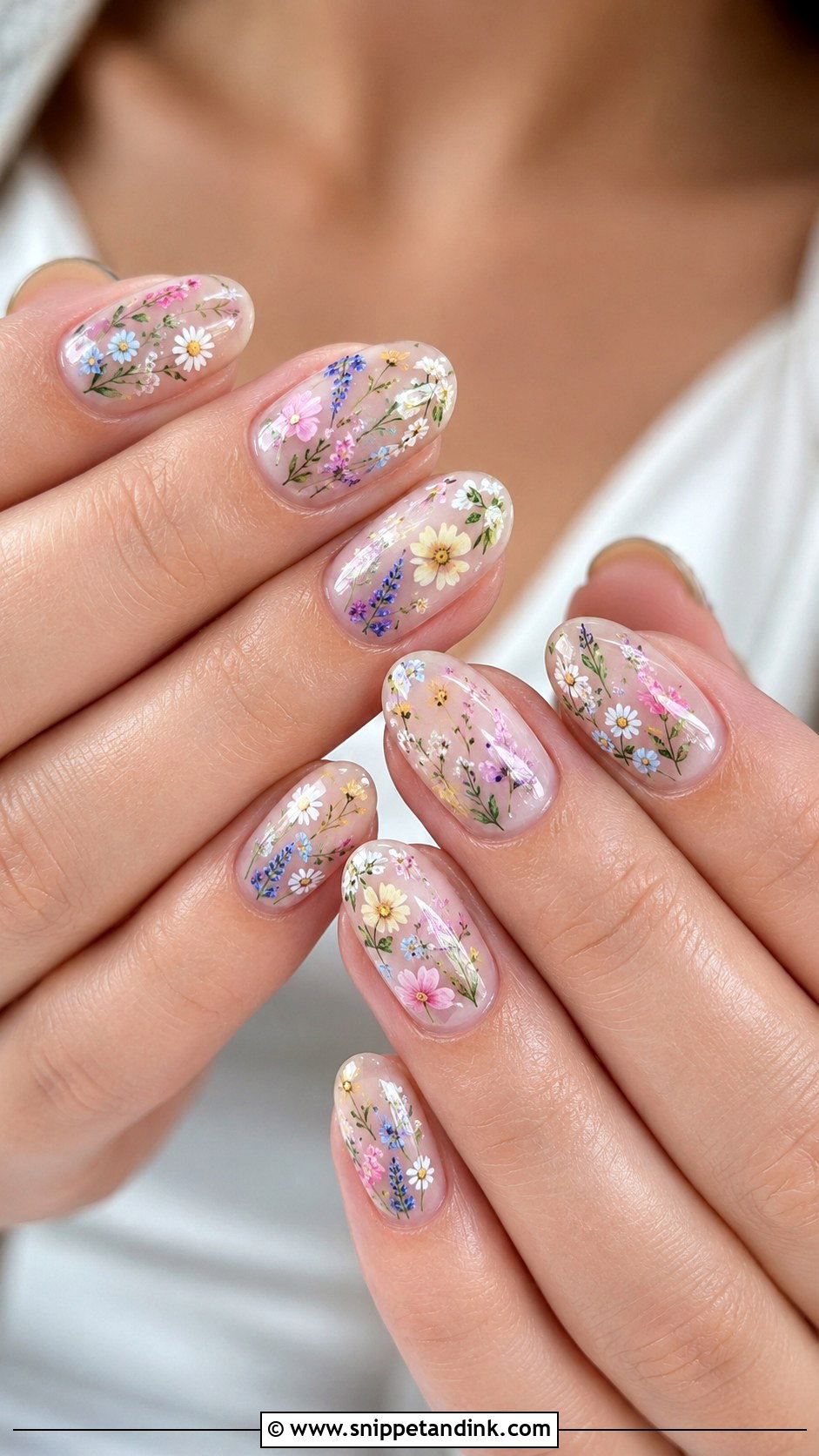 Garden Wildflower Wedding Nails - Snippet and Ink - 20 Wildflower Wedding Nails