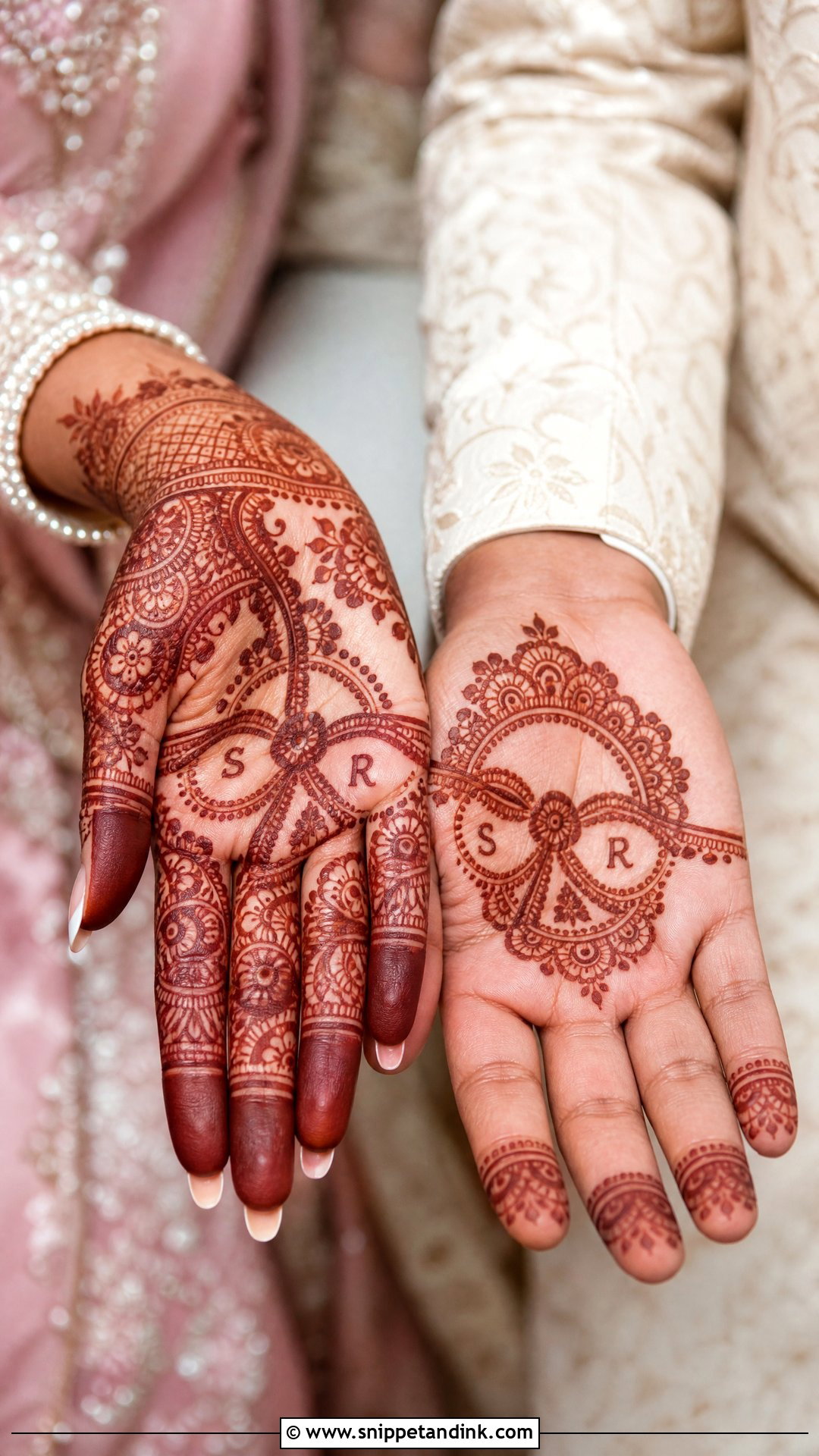 Gathbandhan Mehndi Design For Bride And Groom Hands - Snippet and Ink - 25 Gathbandhan Mehndi Design Ideas